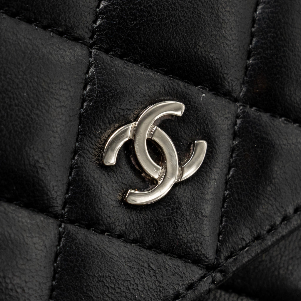 CHANEL CLASSIC WALLET ON CHAIN LAMBSKIN BLACK SHW