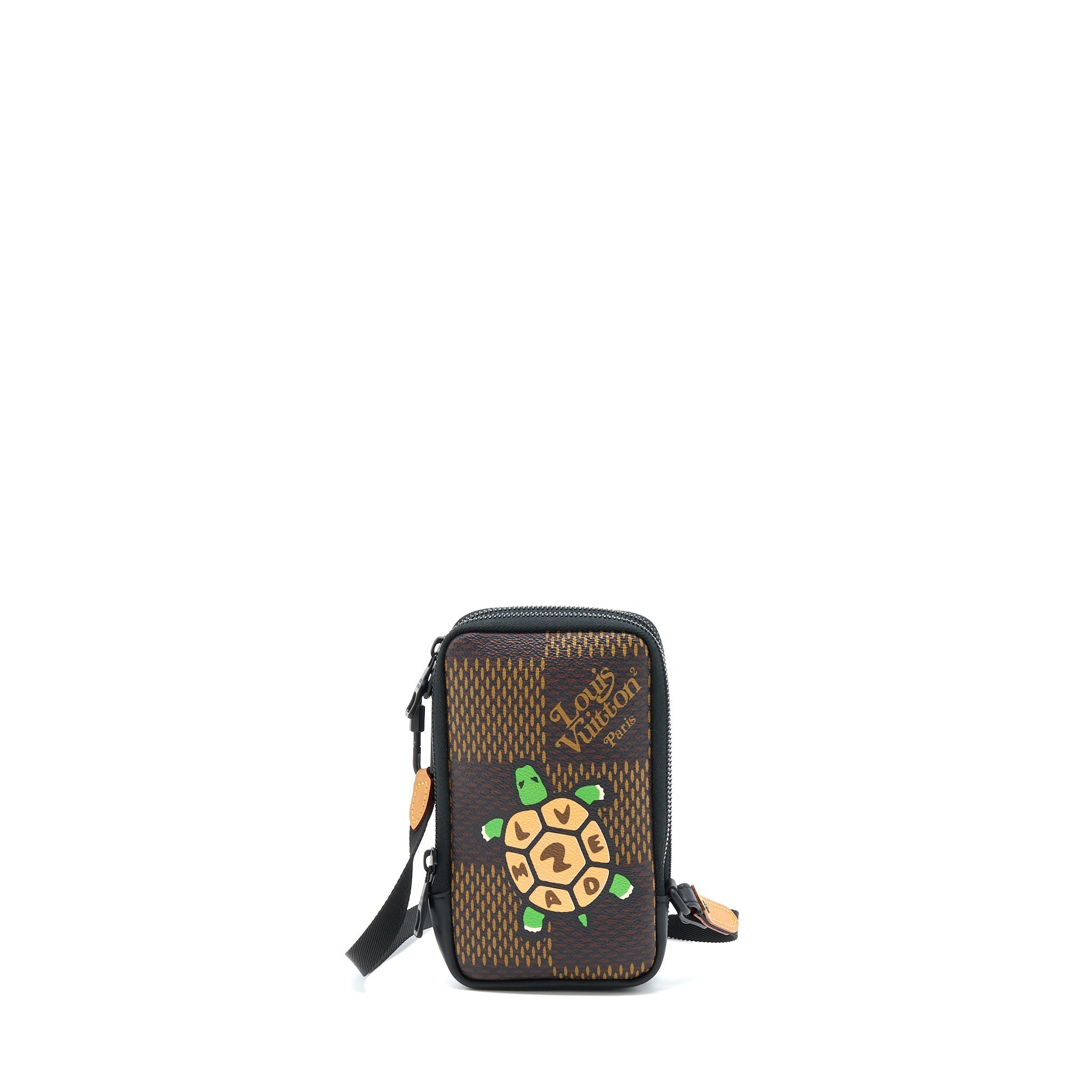 LOUIS VUITTON NIGO DOUBLE PHONE POUCH LIMITED EDITION BLACK HARDWARE
