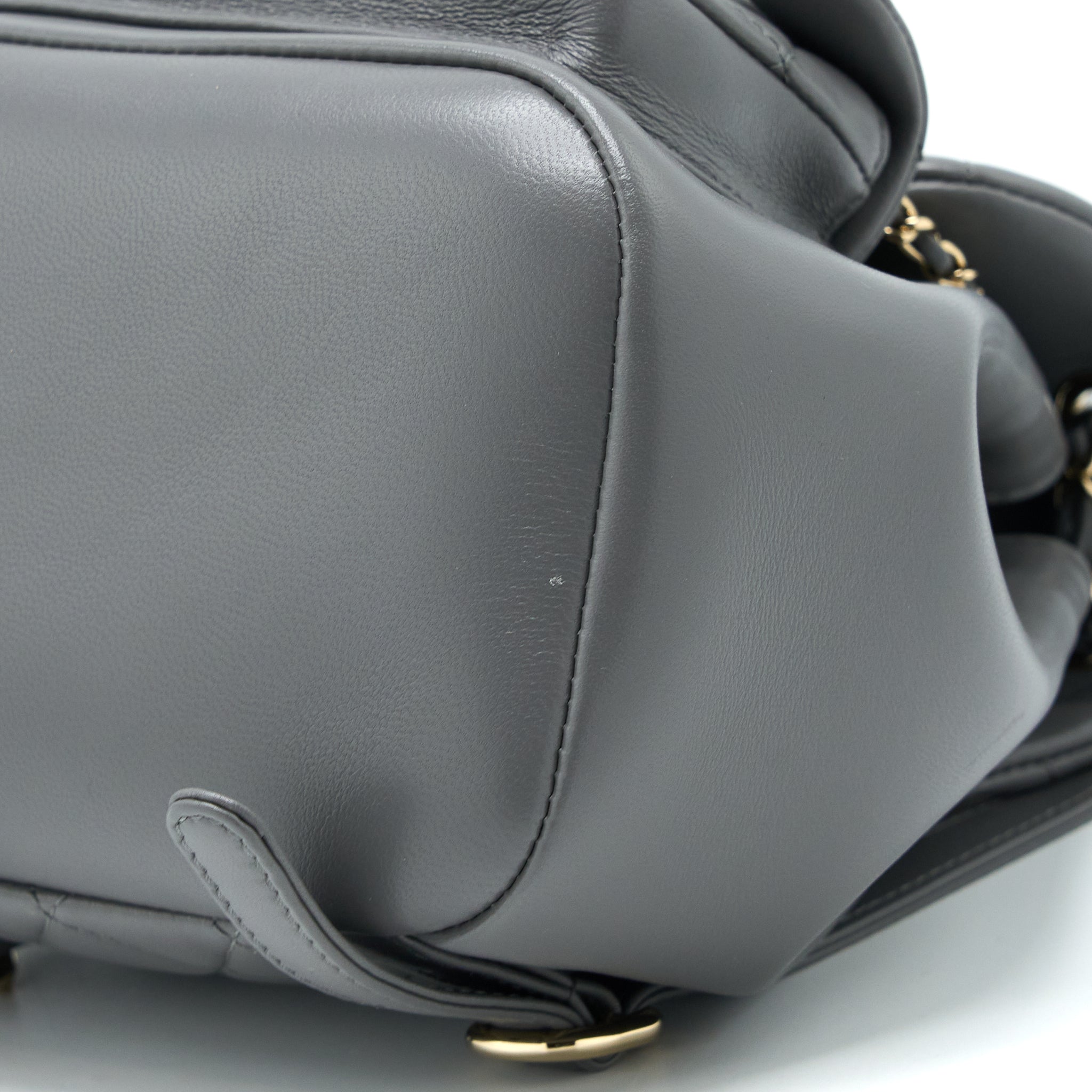 CHANEL 22A MIMI DUMA BACKPACK LAMBSKIN DARK GREY LGHW (MICROCHIP)