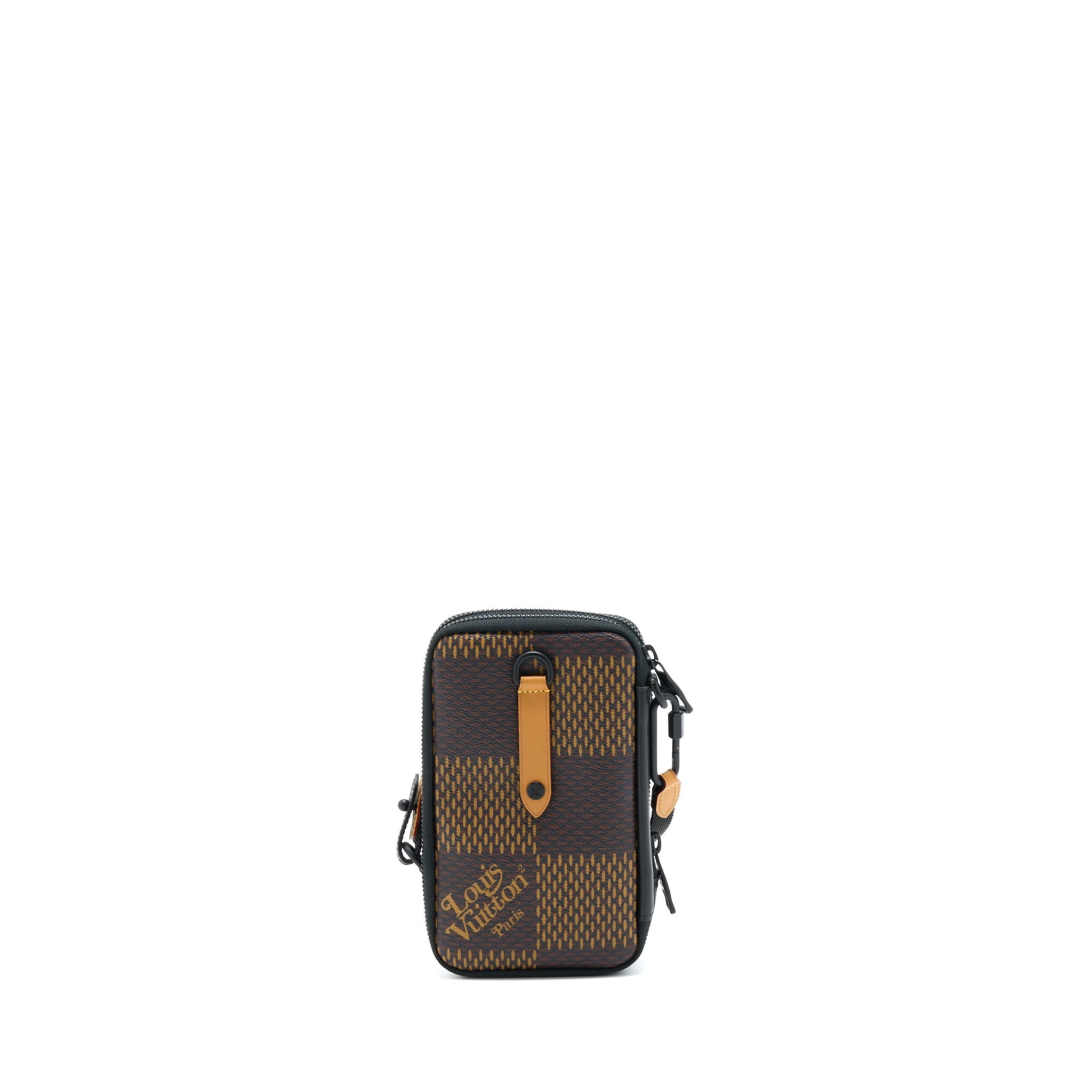 LOUIS VUITTON NIGO DOUBLE PHONE POUCH LIMITED EDITION BLACK HARDWARE