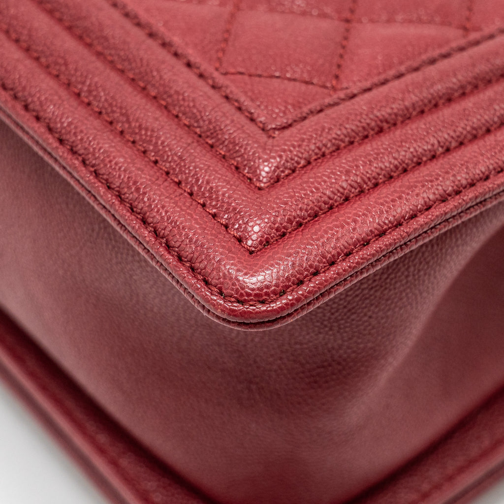CHANEL MEDIUM BOY BAG CAVIAR RED GHW
