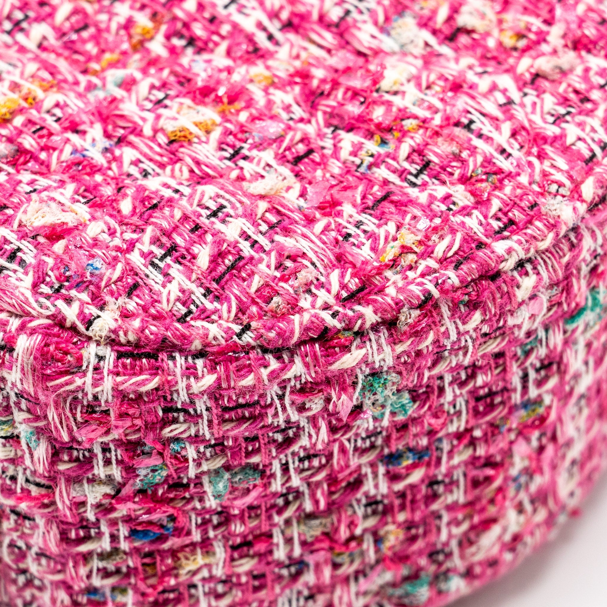 CHANEL ROUND CLUTCH WITH CHAIN TWEED PINK/MULTICOLOUR LGHW