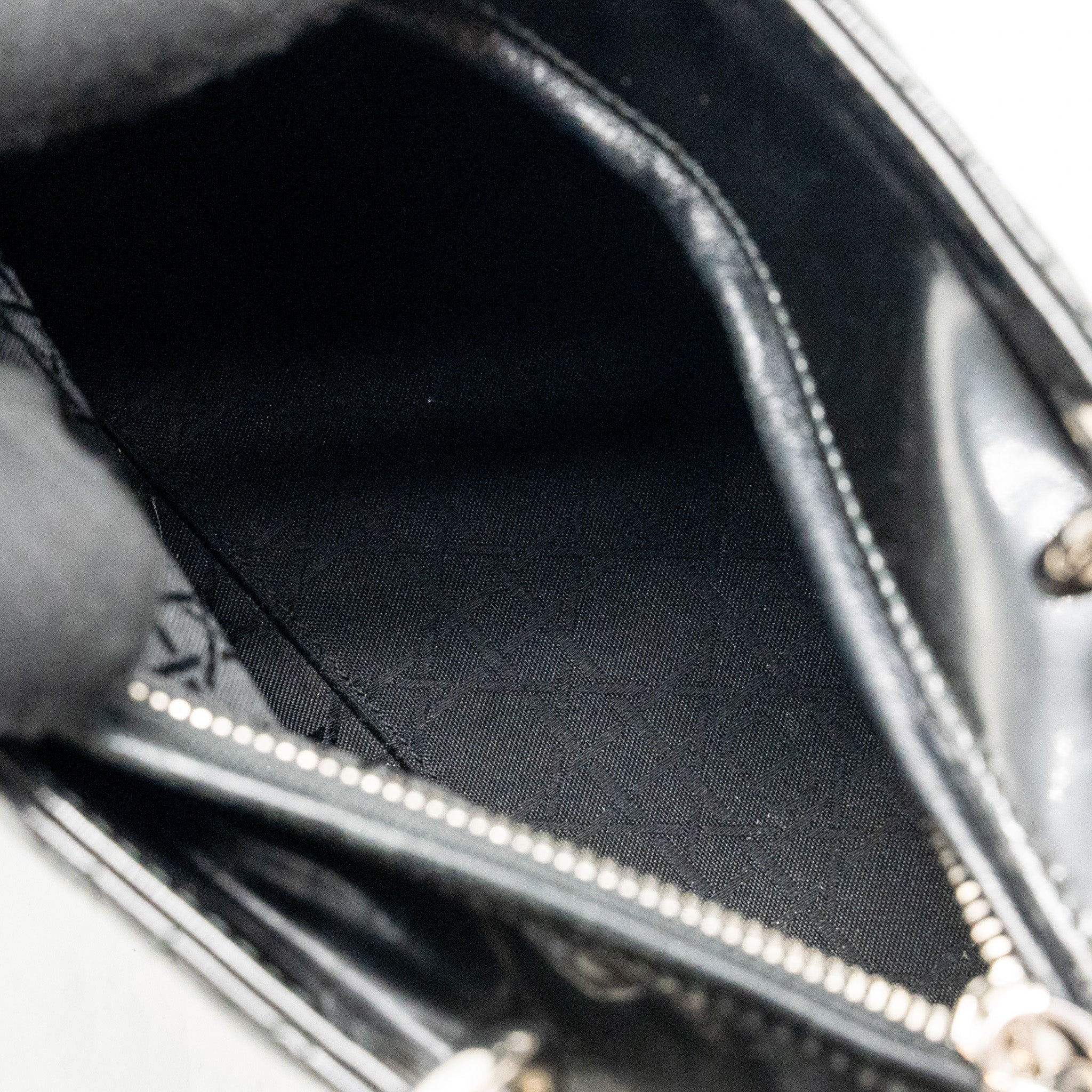 DIOR MEDIUM LADY DIOR PATENT BLACK SHW