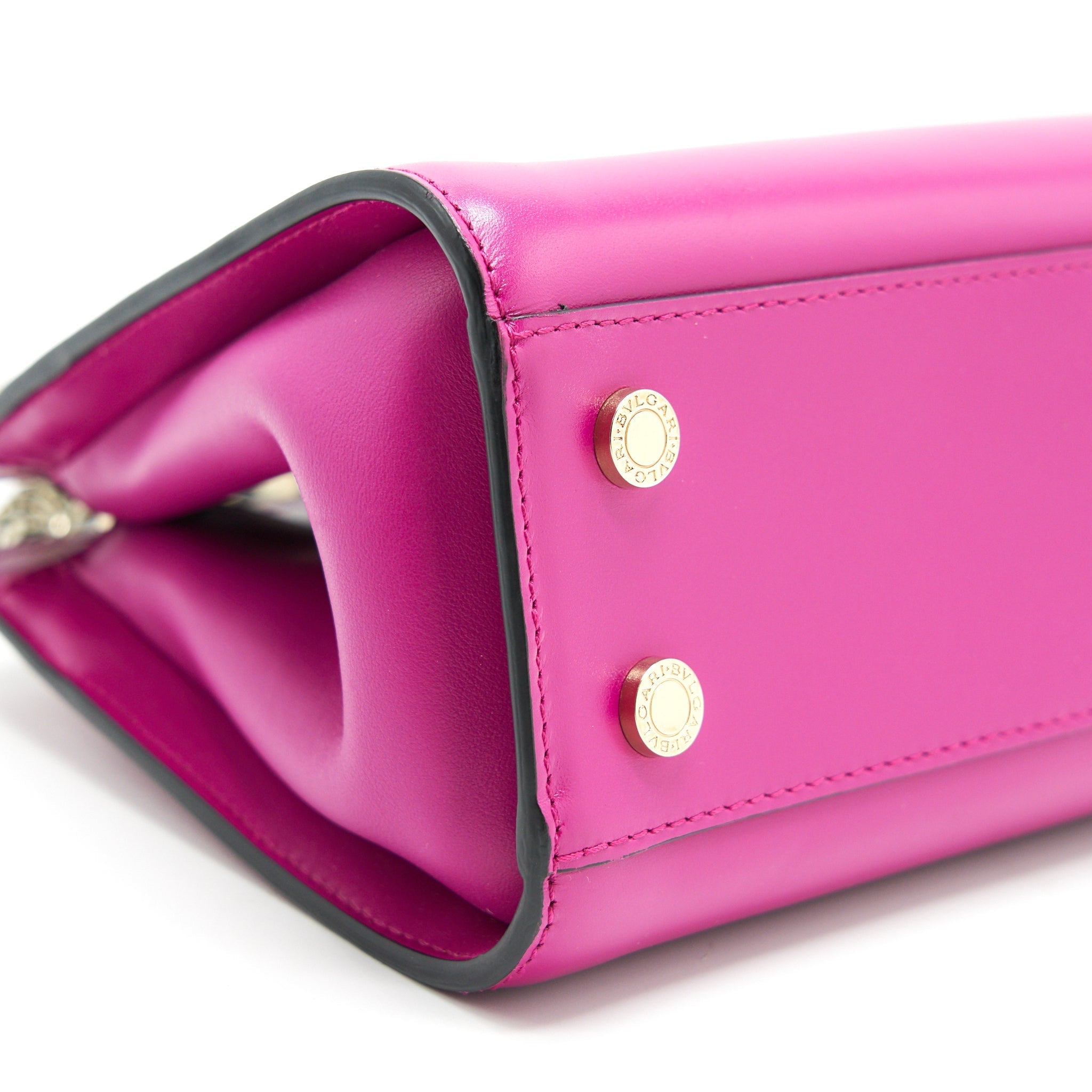 BVLGARI TOP HANDLE TOTE BAG WITH LONG STRAP PINK LGHW