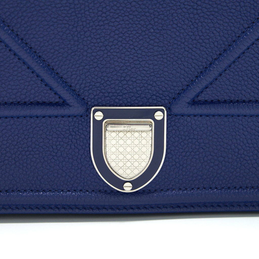 DIOR DIORAMA WALLET ON CHAIN BLUE WITH SHW