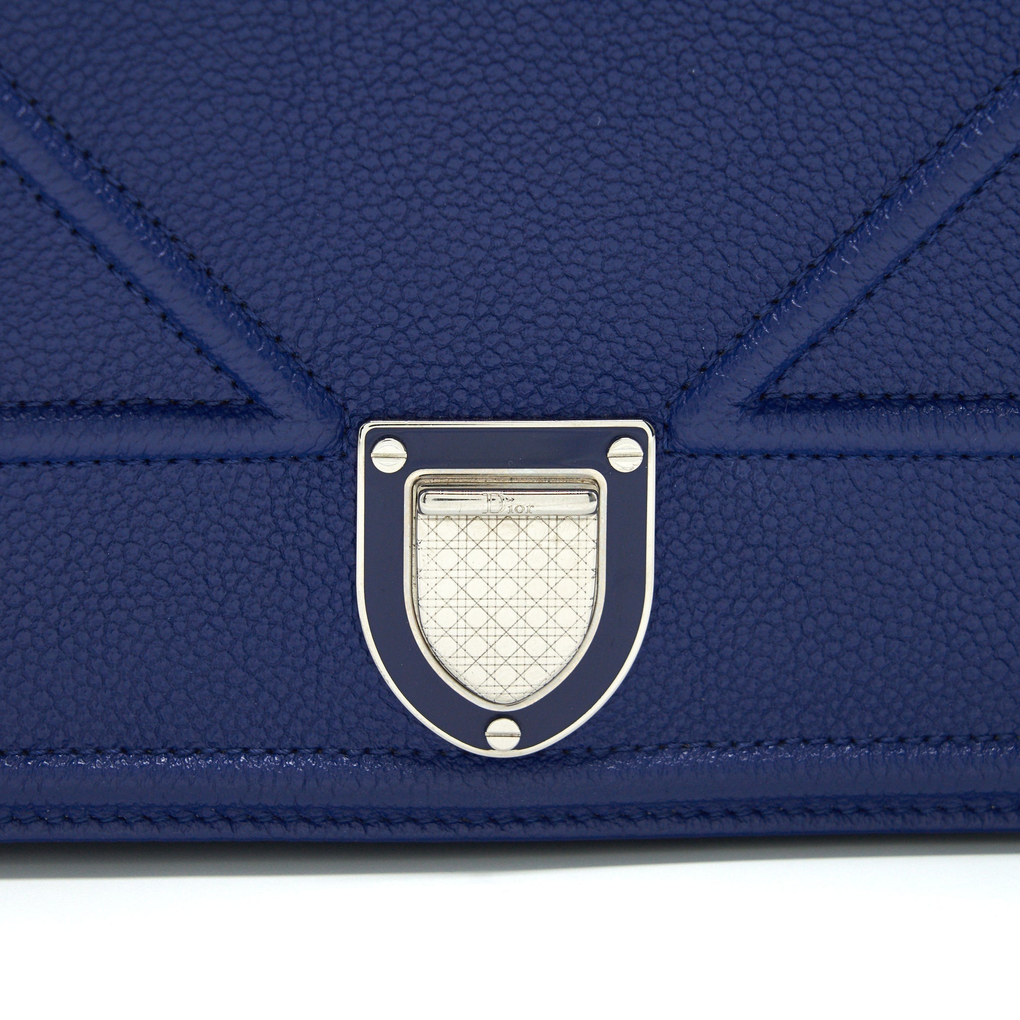 DIOR DIORAMA WALLET ON CHAIN BLUE WITH SHW