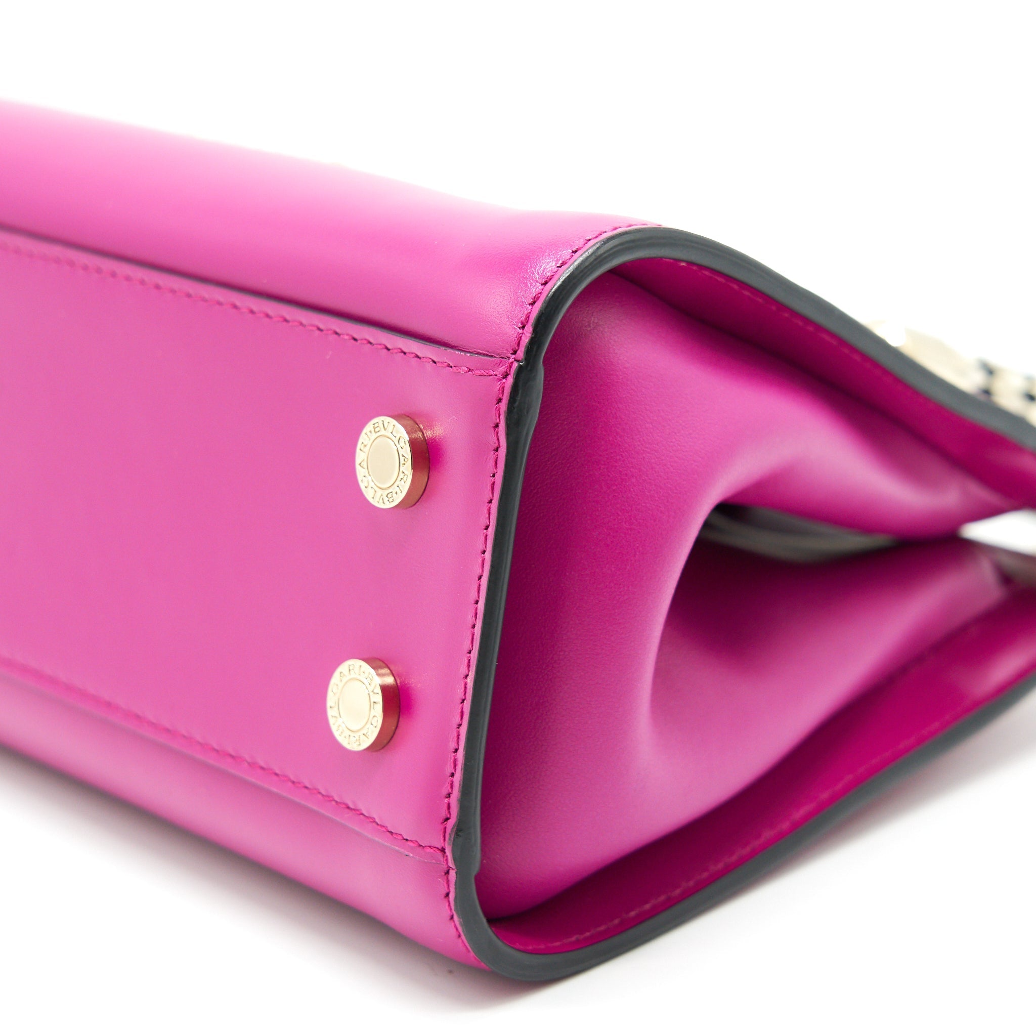 BVLGARI TOP HANDLE TOTE BAG WITH LONG STRAP PINK LGHW