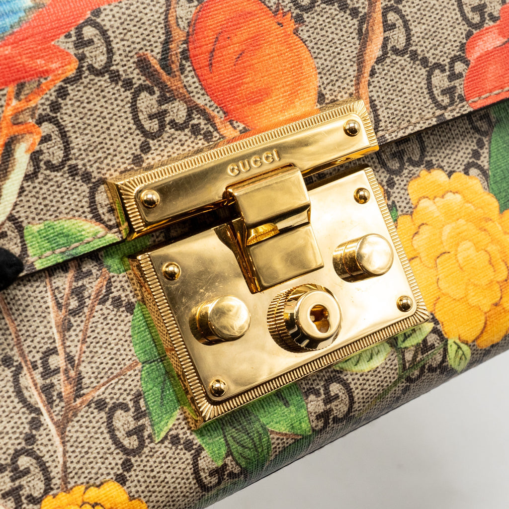 GUCCI SMALL PADLOCK SHOULDER BAG TIAN GG SUPREME CANVAS/LEATHER BROWN/MULTICOLOUR GHW