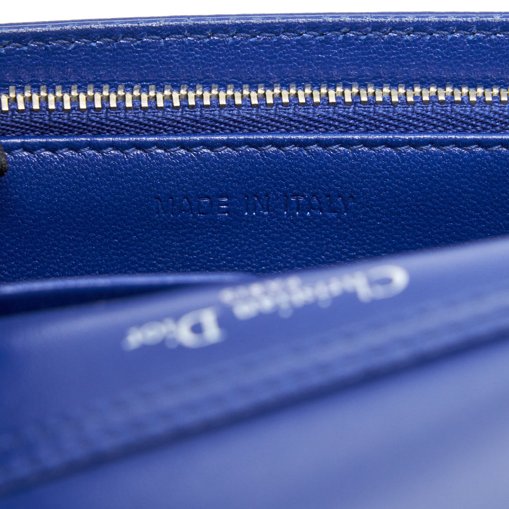 DIOR DIORAMA WALLET ON CHAIN BLUE WITH SHW