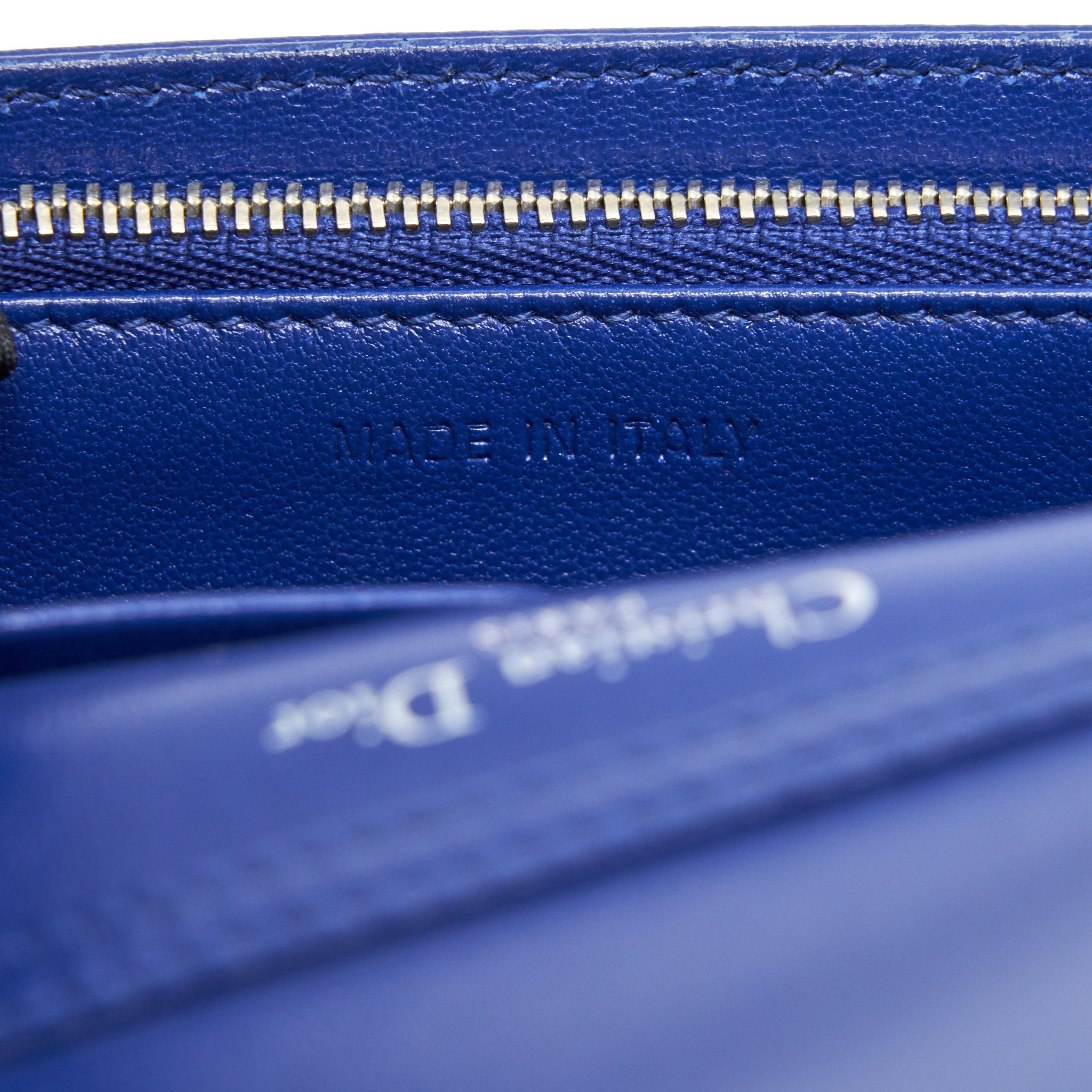 DIOR DIORAMA WALLET ON CHAIN BLUE WITH SHW