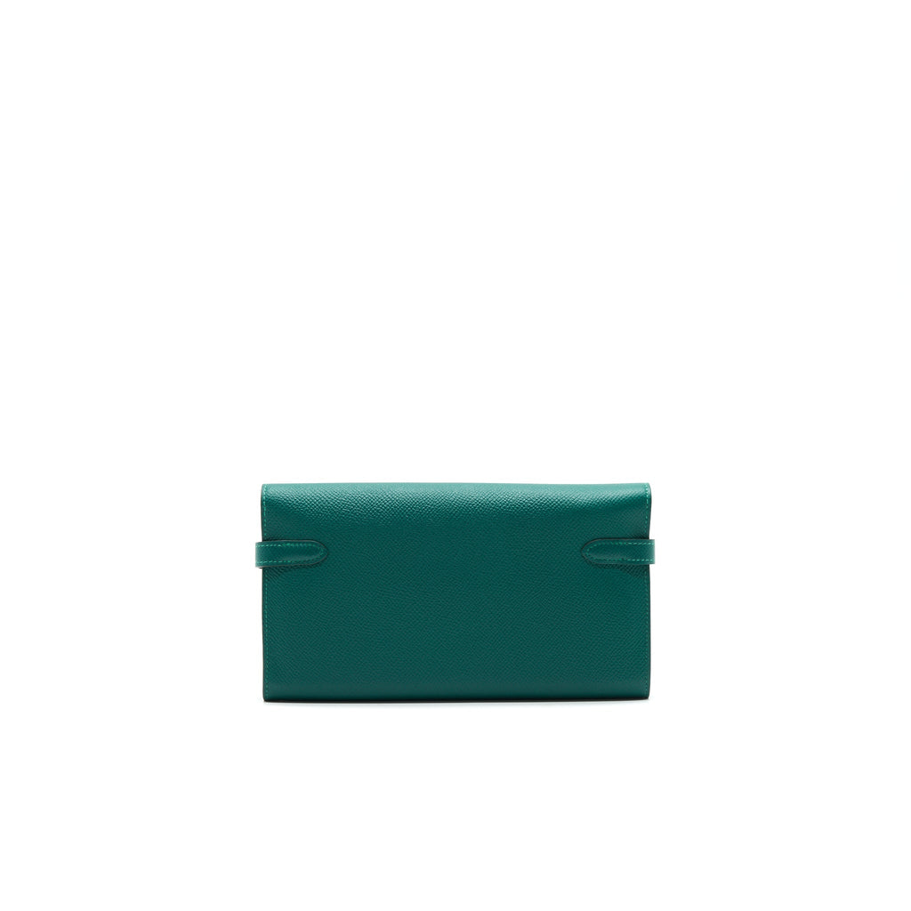 HERMES KELLY LONG WALLET Z6 MALACHITE EPSOM GHW