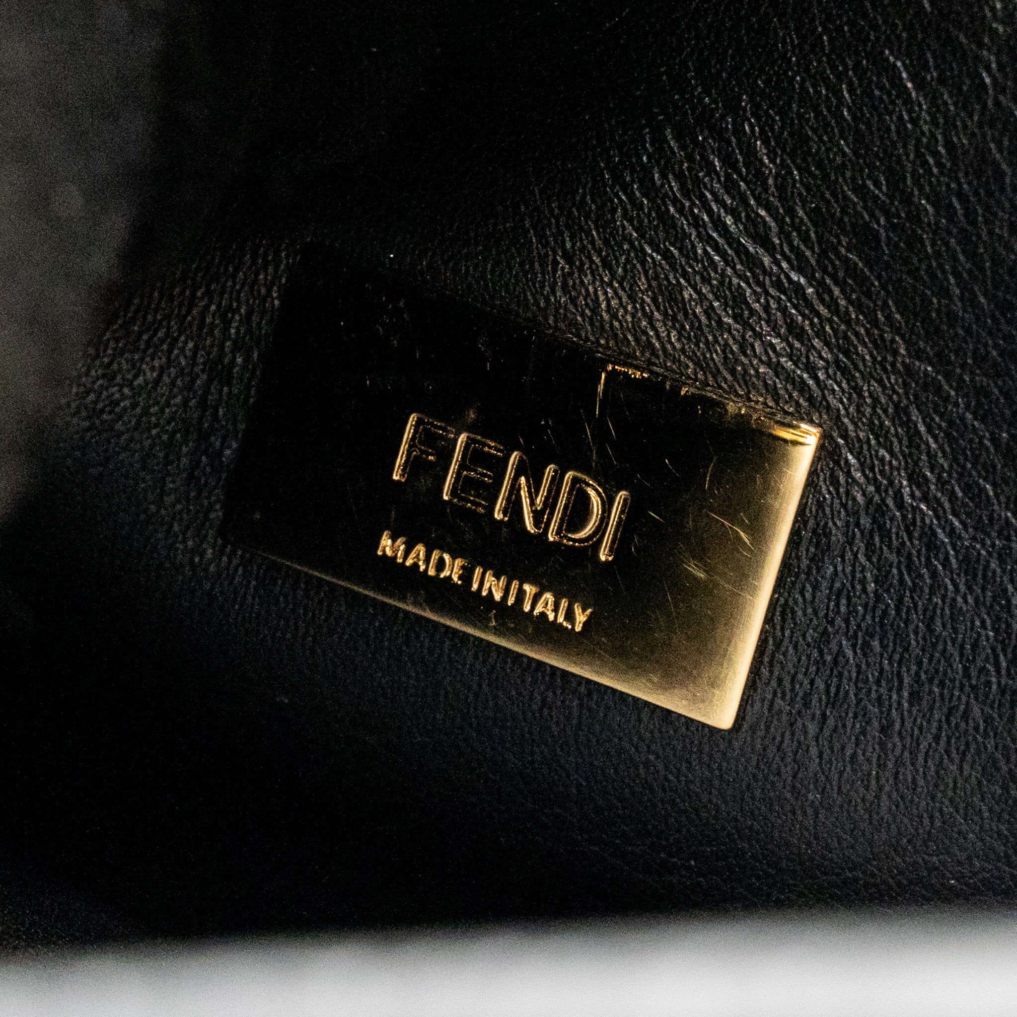 FENDI PEEKABOO ICONIC ESSENTIAL HANDLE BAG CALFSKIN LIGHT GREY GHW