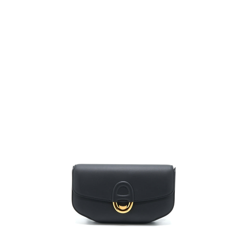 HERMES CHERCHE MIDI CLUTCH BAG MONSIEUR BLACK GHW