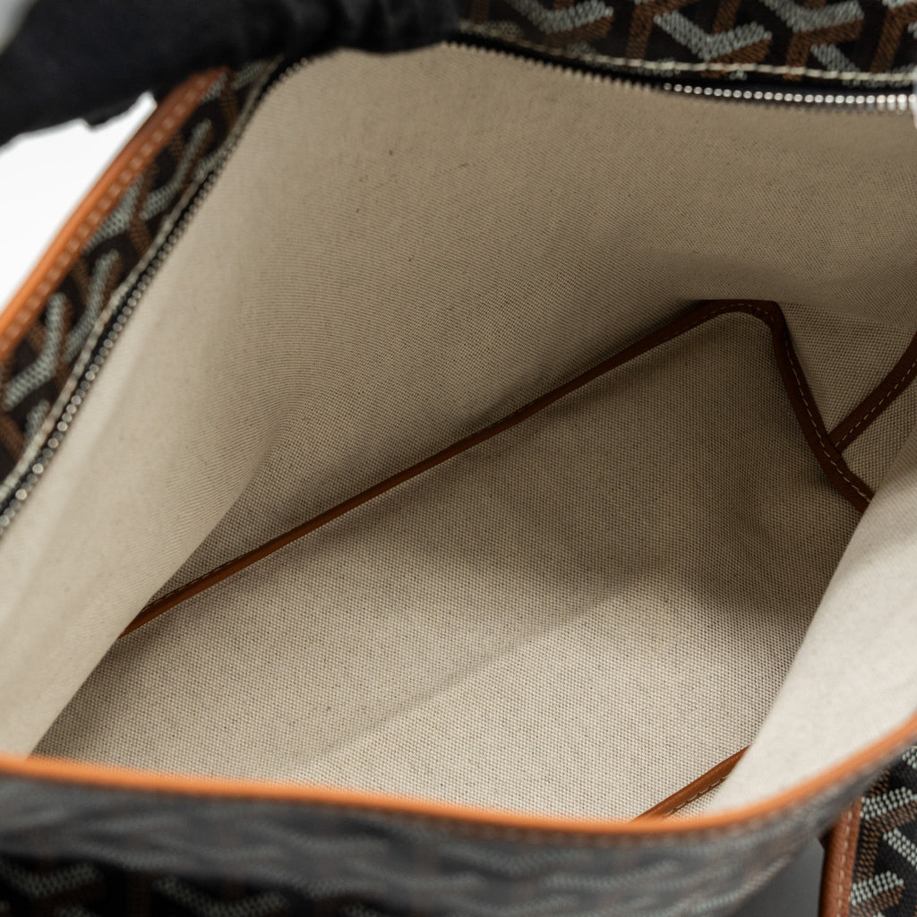 GOYARD BOHEME HOBO BAG CANVAS/CALFSKIN BLACK/BROWN SHW