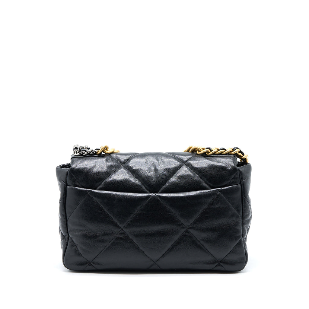CHANEL MEDIUM 19 BAG GOATSKIN BLACK MULTICOLOUR HARDWARE