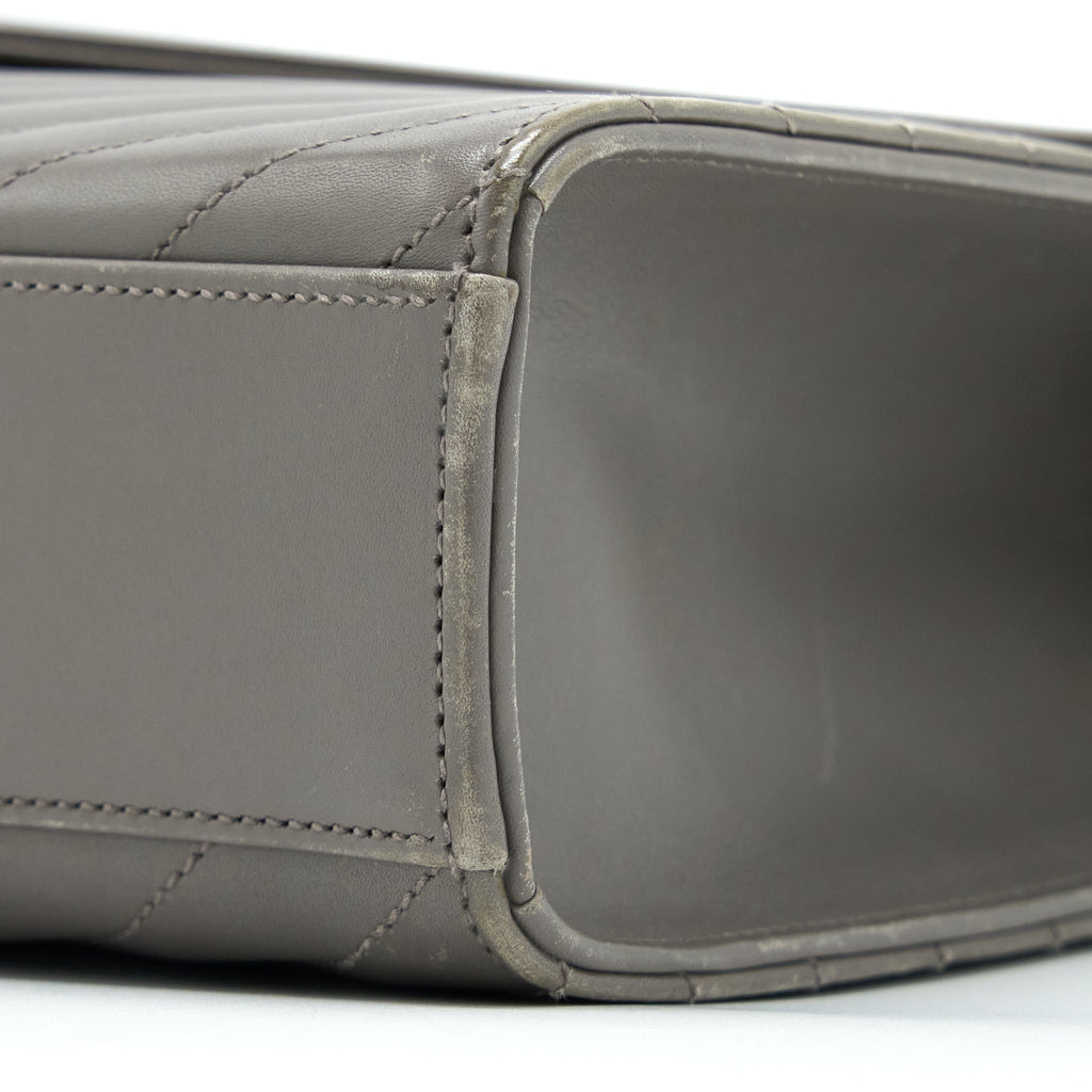 SAINT LAURENT ENVELOPE LARGE BAG CALFSKIN GREY GHW