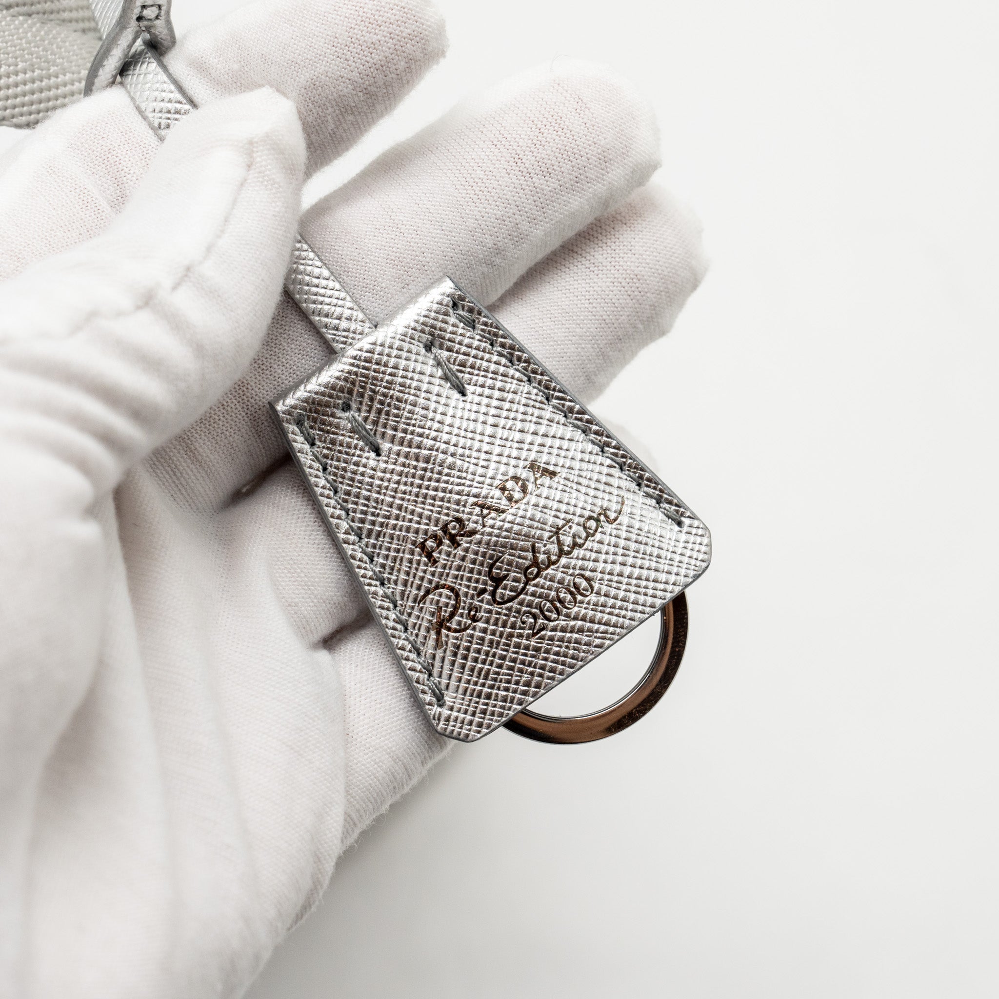 PRADA RE-EDITION SATIN CRYSTAL MINI BAG SILVER SHW