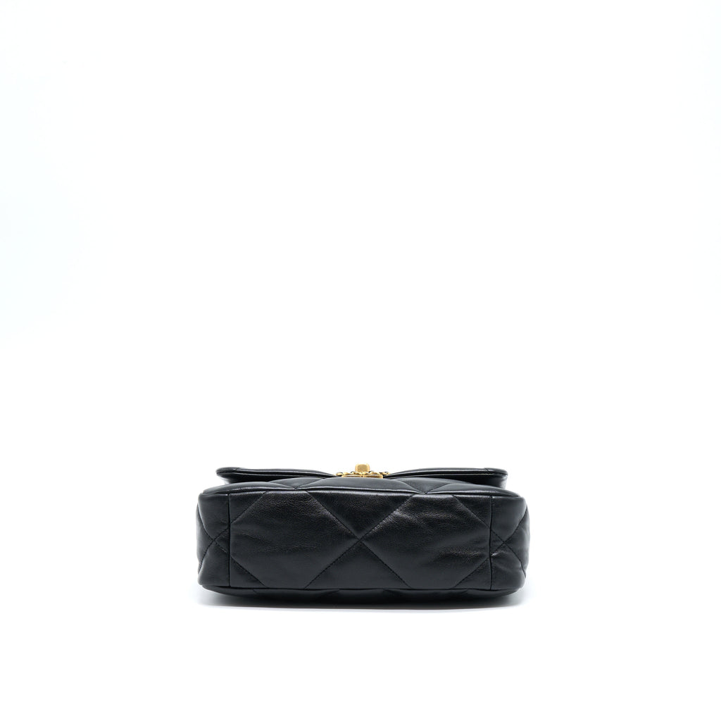 CHANEL SMALL 19 BAG LAMBSKIN BLACK MULTICOLOUR HARDWARE (MICROCHIP)