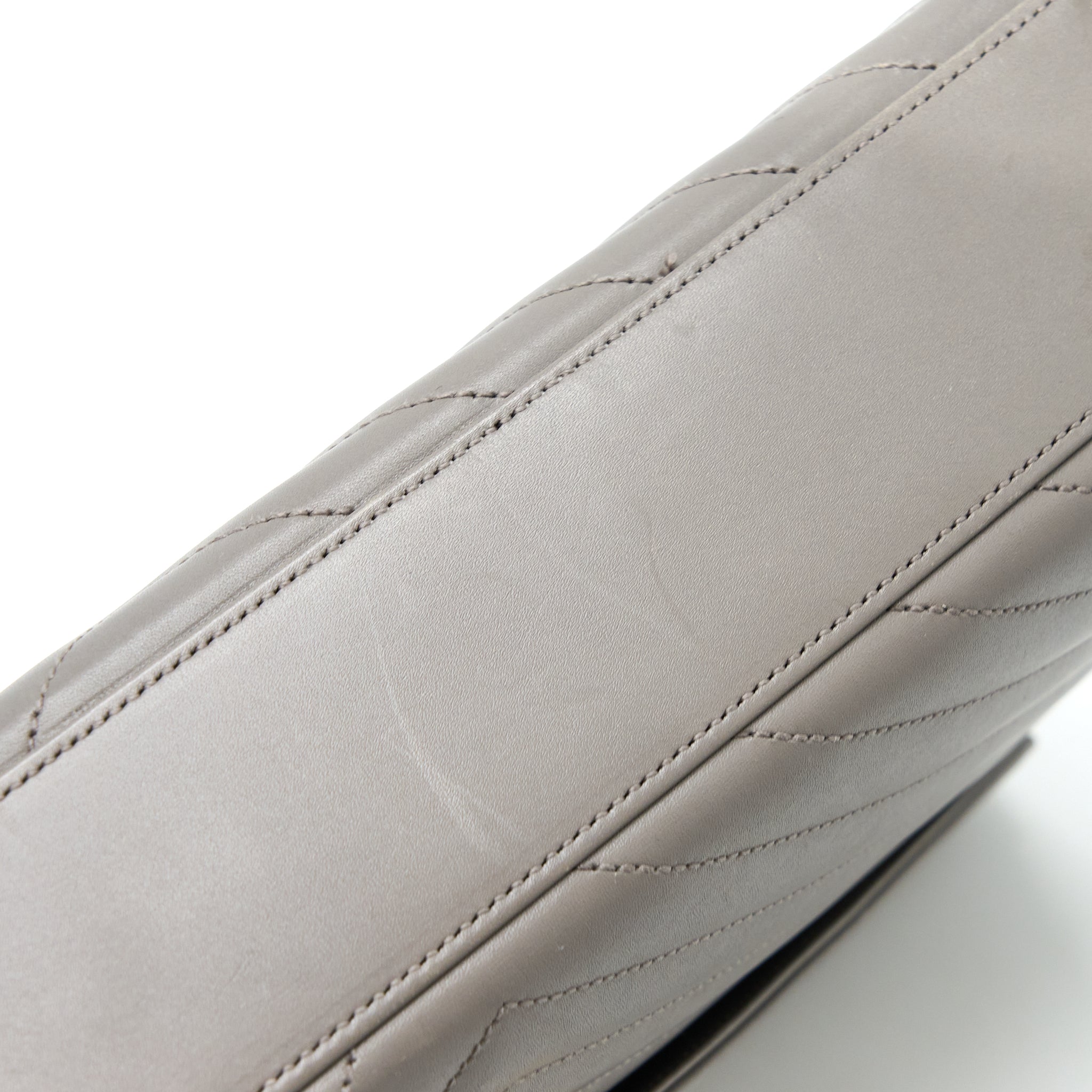 SAINT LAURENT ENVELOPE LARGE BAG CALFSKIN GREY GHW