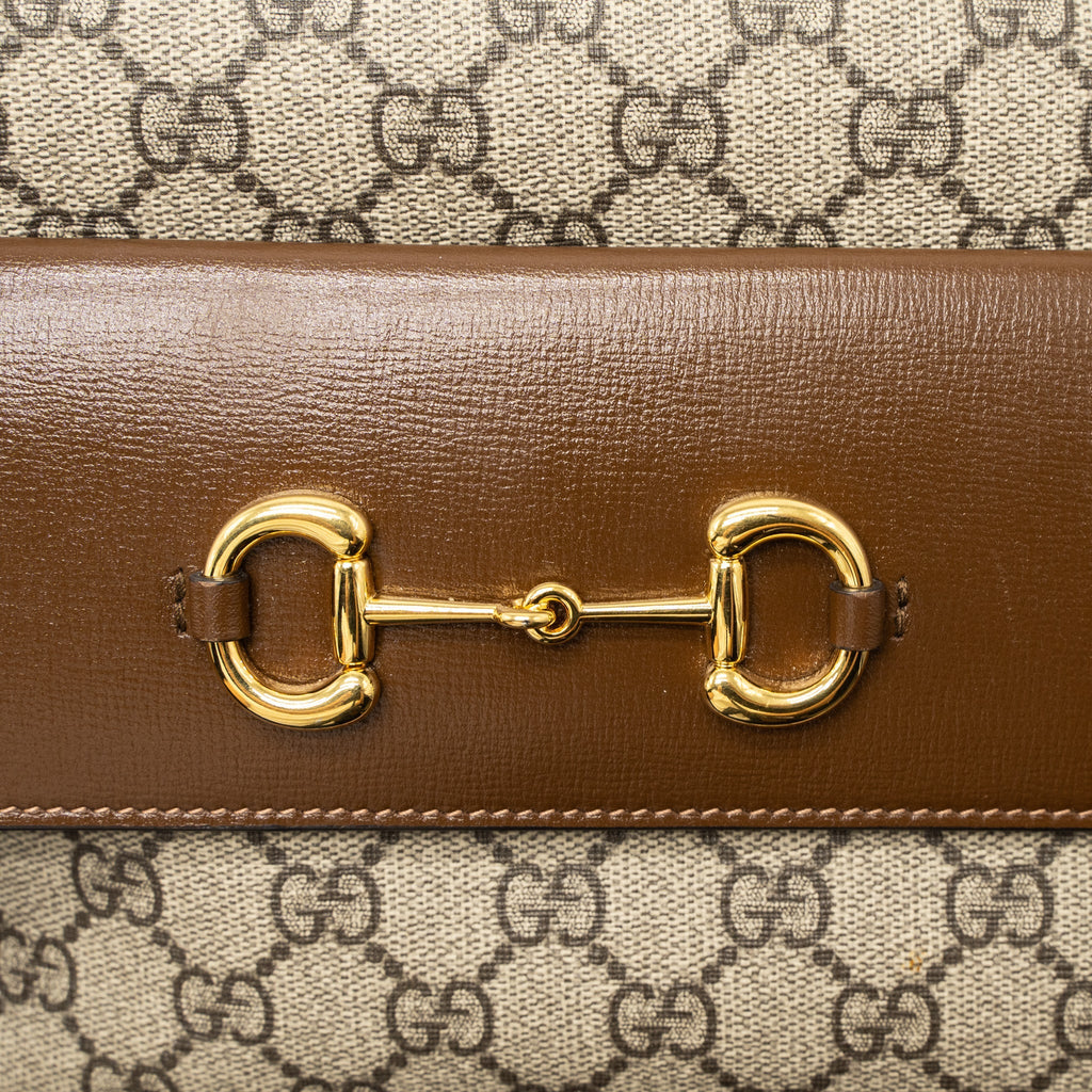 GUCCI SMALL HORSEBIT 1955 SHOULDER BAG GG SUPREME CANVAS GHW