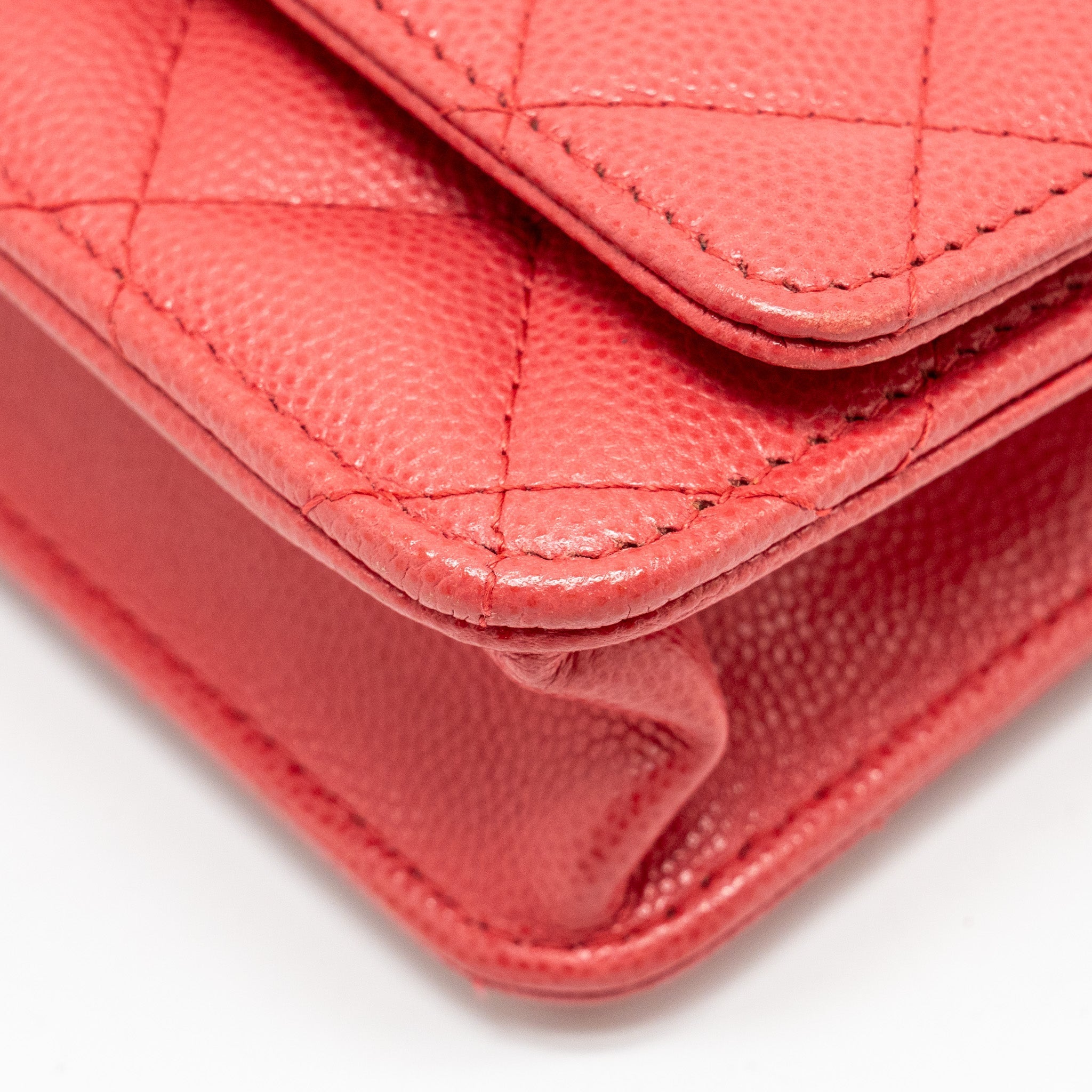 CHANEL CLASSIC WALLET ON CHAIN CAVIAR PINK GHW