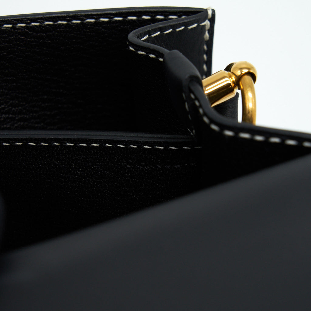 CHANEL CHEVRON MINI RECTANGULAR FLAP BAG CAVIAR BLACK SHW