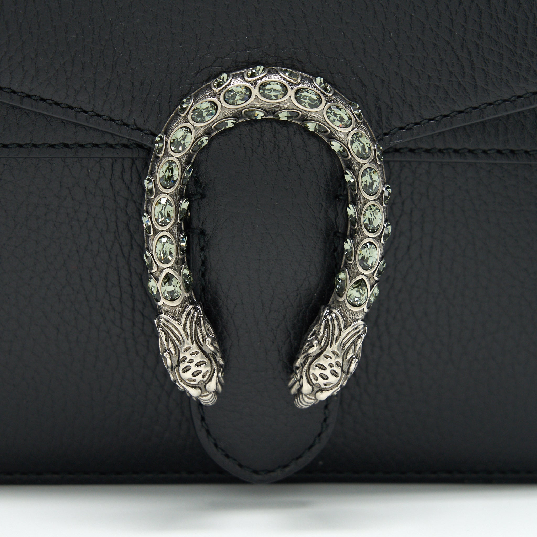 GUCCI BLACK LEATHER DIONYSUS MINI BAG WITH SHW