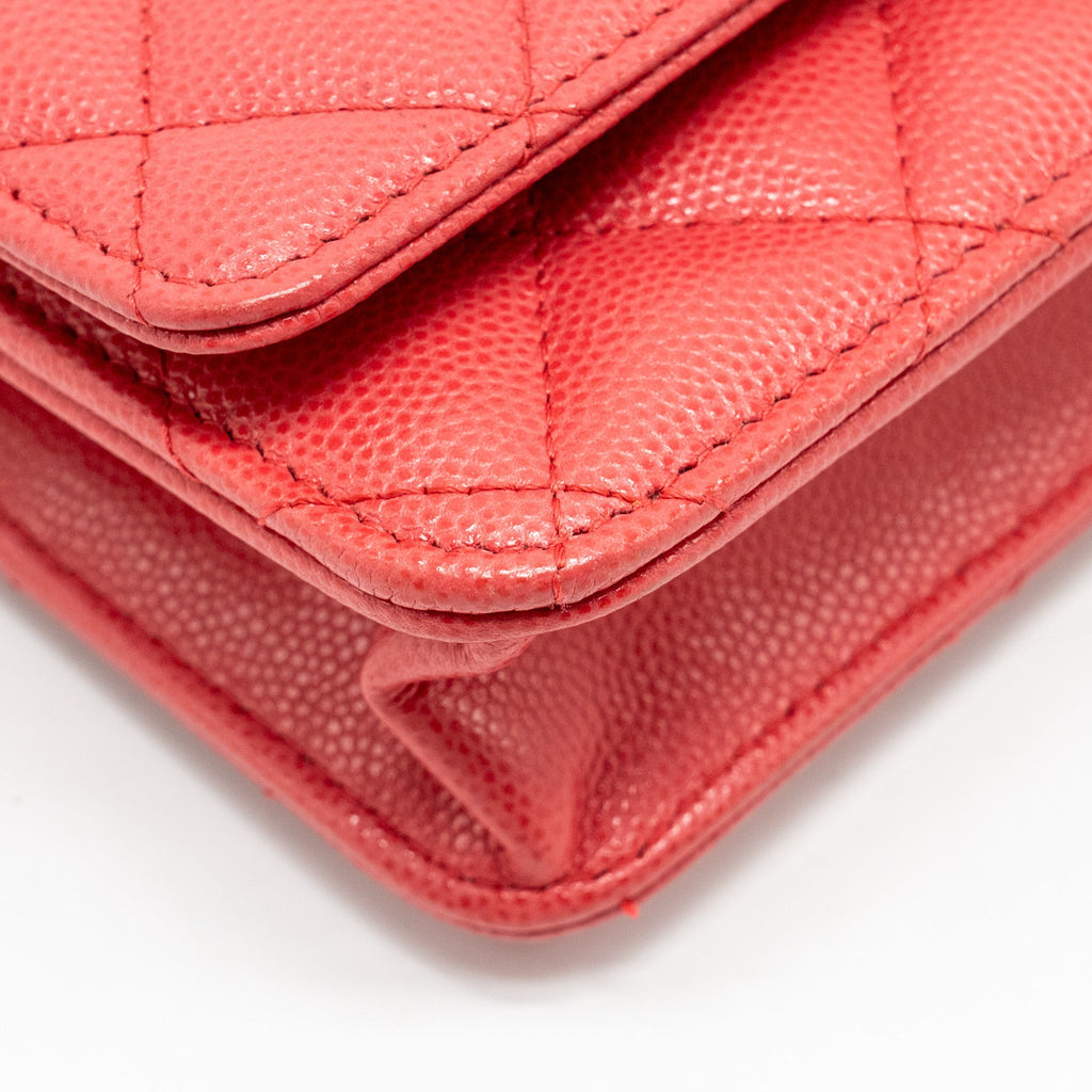 CHANEL CLASSIC WALLET ON CHAIN CAVIAR PINK GHW