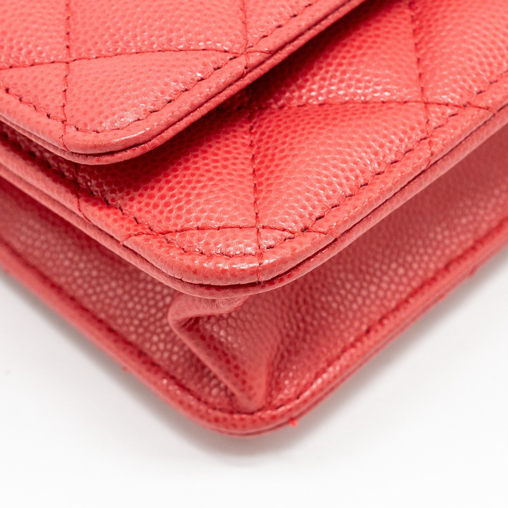 CHANEL CLASSIC WALLET ON CHAIN CAVIAR PINK GHW