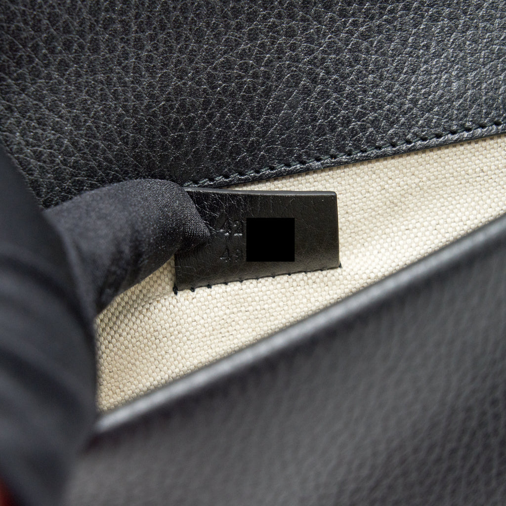 GUCCI BLACK LEATHER DIONYSUS MINI BAG WITH SHW