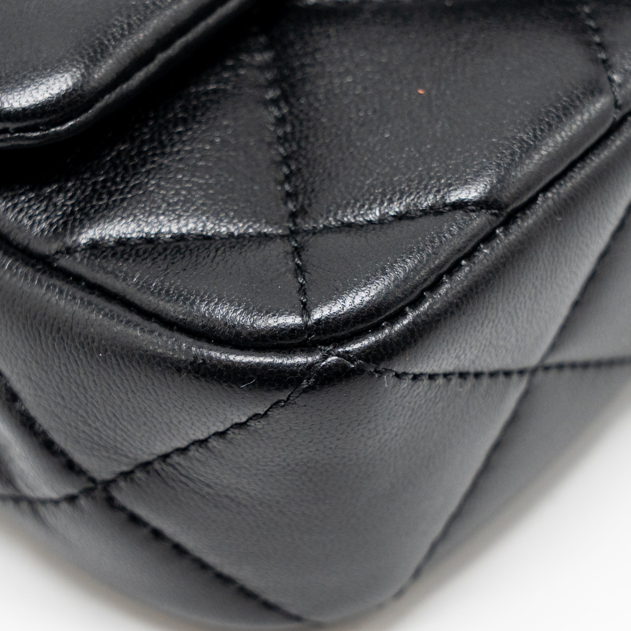 CHANEL 24S PEARL ADJUSTABLE CHAIN MINI FLAP BAG LAMBSKIN BLACK GHW (MICROCHIP)