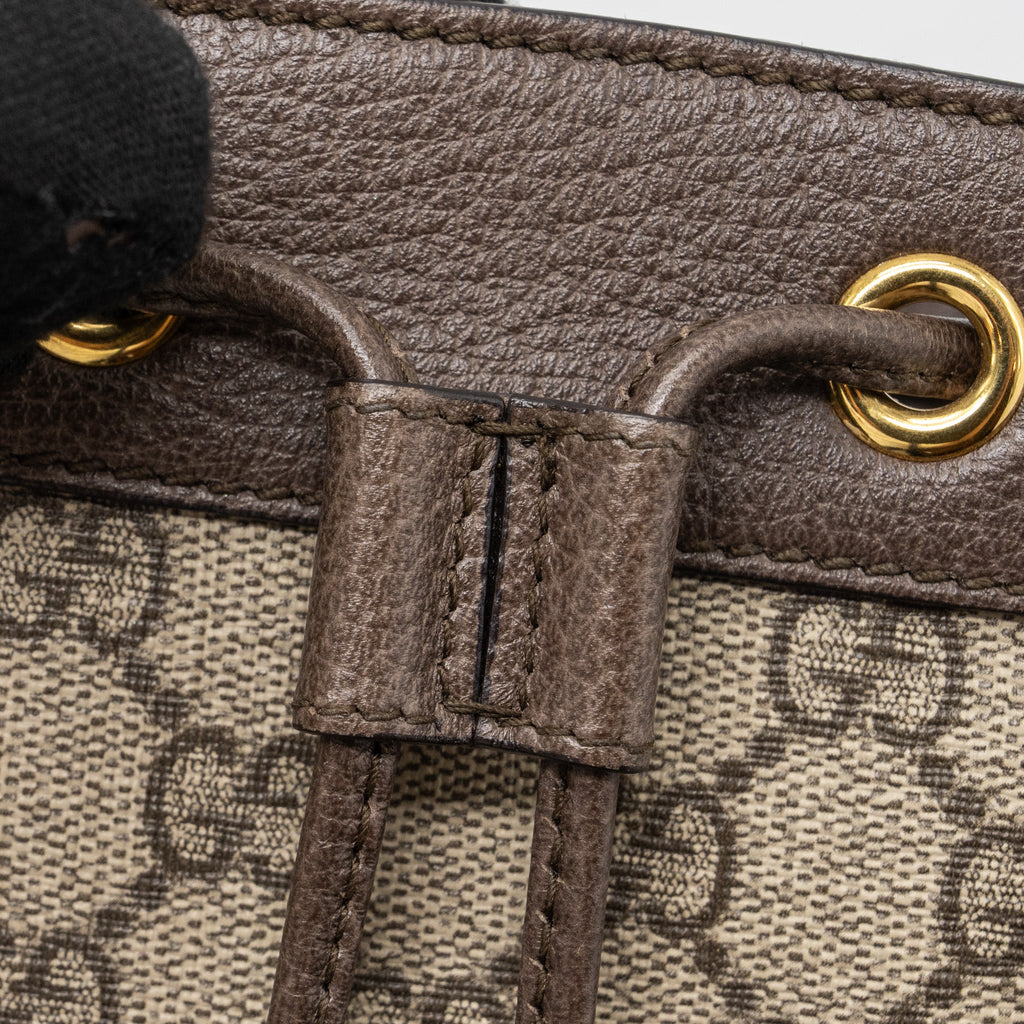GUCCI OPHIDIA BUCKET BAG GG SUPREME CANVAS GHW