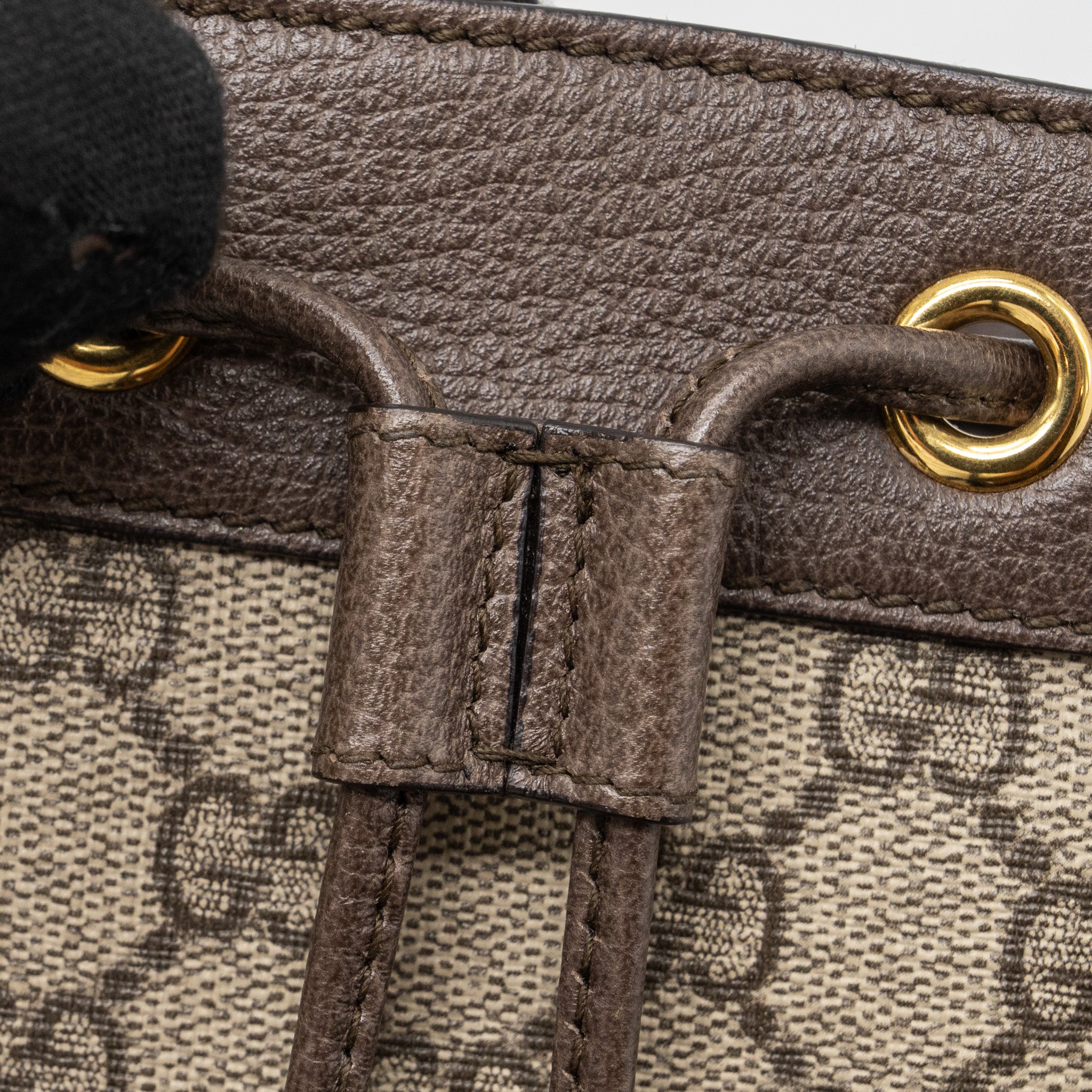 GUCCI OPHIDIA BUCKET BAG GG SUPREME CANVAS GHW