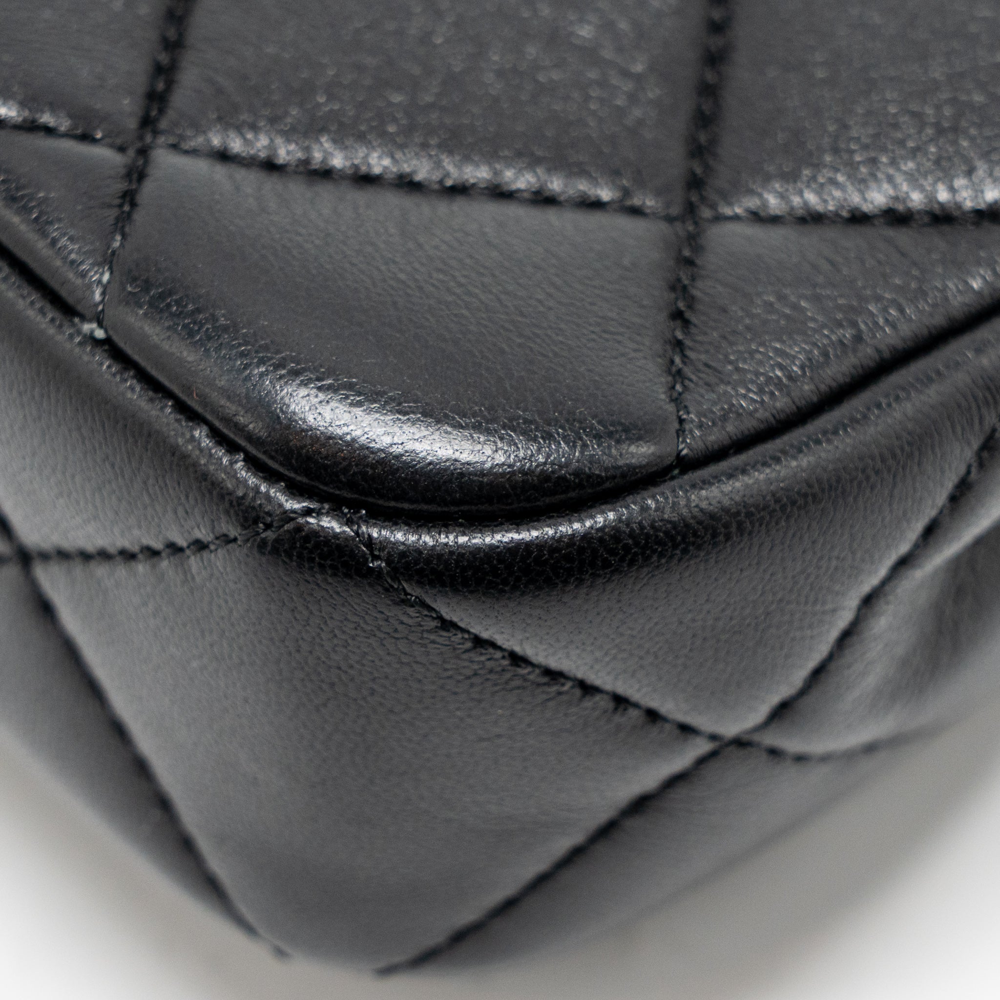 CHANEL 24S PEARL ADJUSTABLE CHAIN MINI FLAP BAG LAMBSKIN BLACK GHW (MICROCHIP)