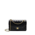 CHANEL VINTAGE CLASSIC DOUBLE FLAP BAG LAMBSKIN BLACK GHW