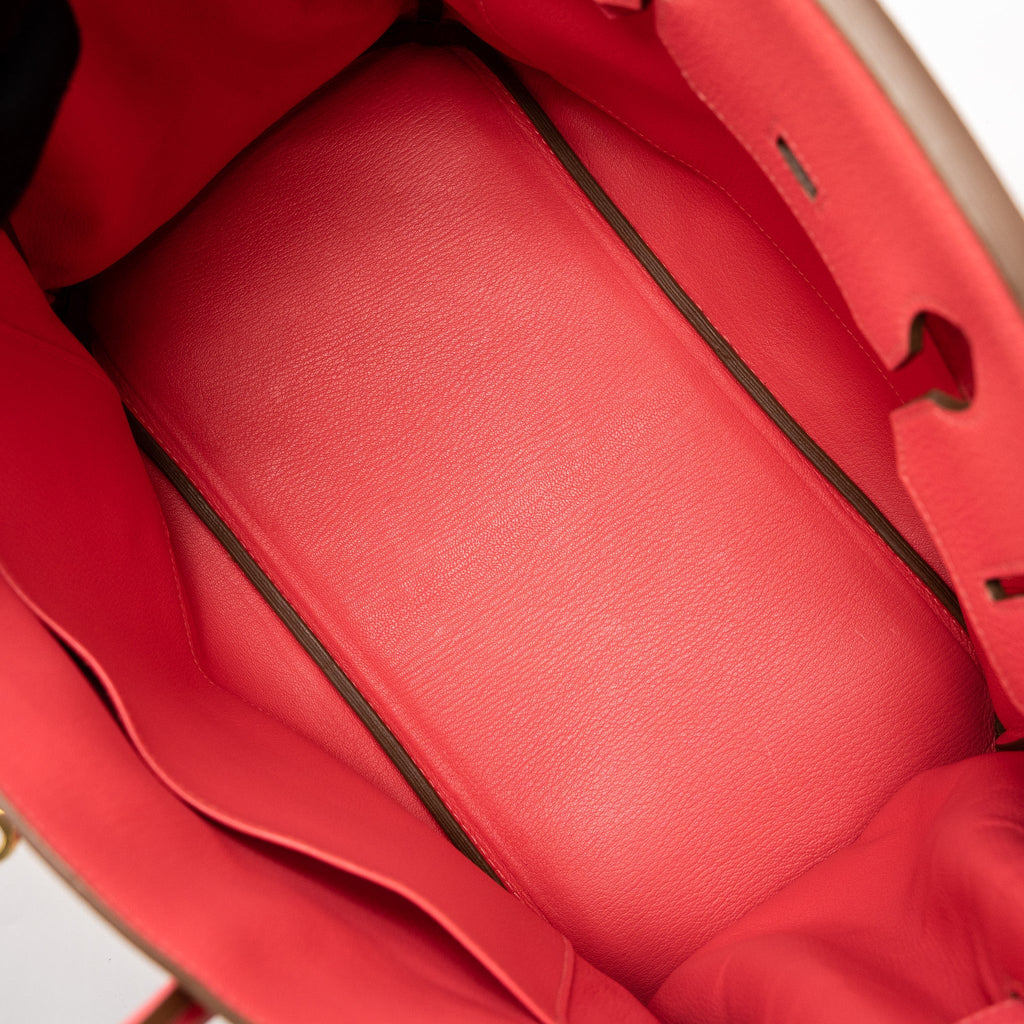 HERMES BIRKIN 35 TOGO ROSE LIPSTICK GHW