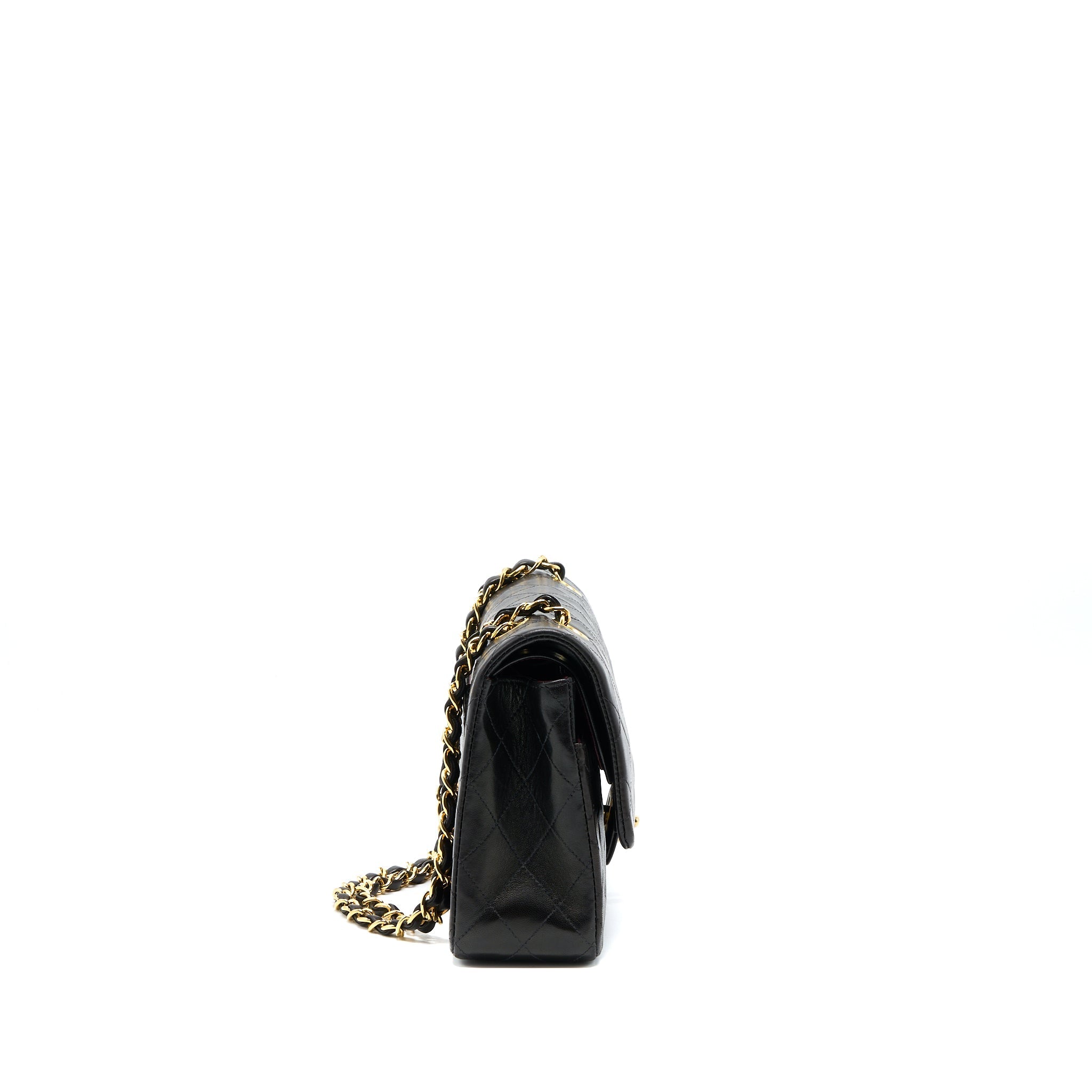 CHANEL VINTAGE CLASSIC DOUBLE FLAP BAG LAMBSKIN BLACK GHW