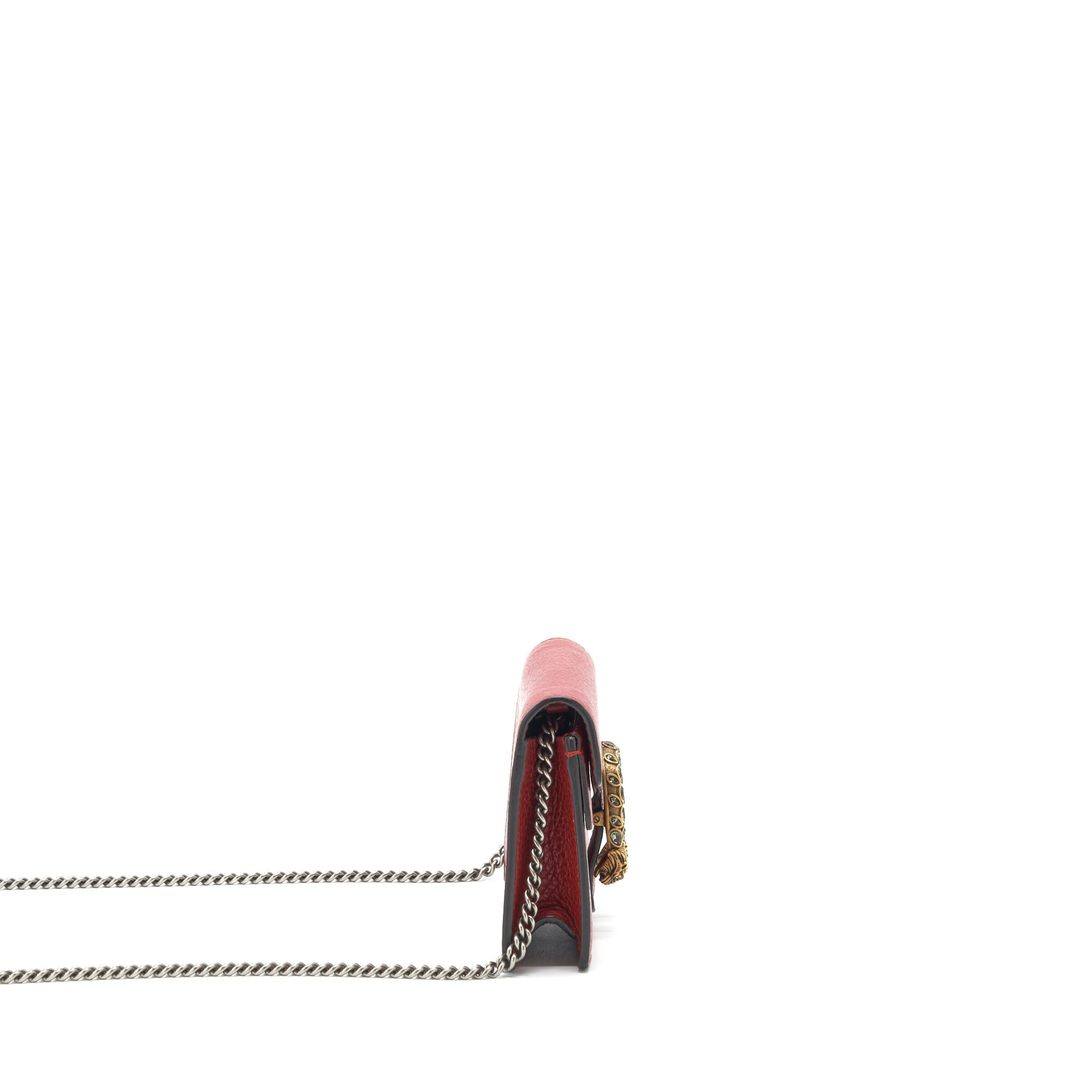 GUCCI DIONYSUS SUPER MINI LEATHER BAG RED SHW