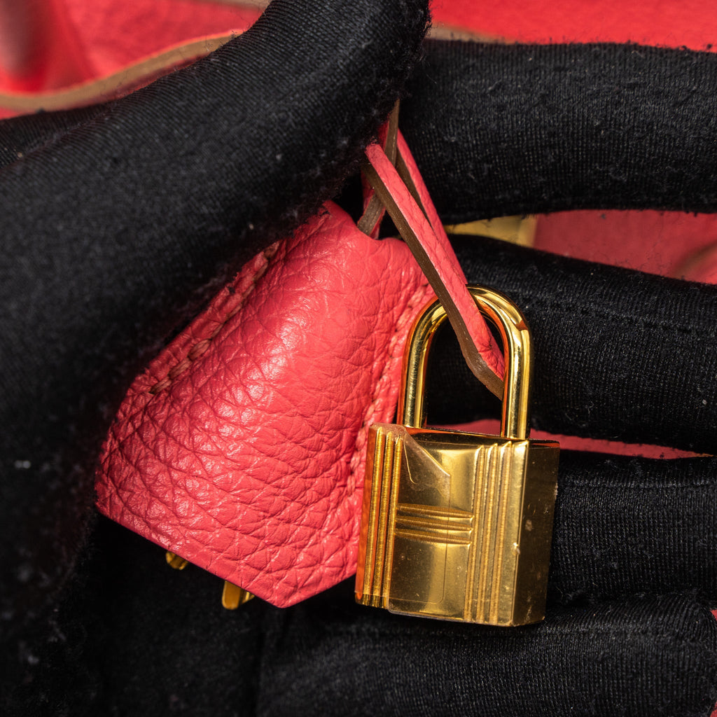 HERMES BIRKIN 35 TOGO ROSE LIPSTICK GHW