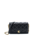 CHANEL 21A QUILTED DETAILED LOGO FLAP BAG LAMBSKIN BLACK GHW (MICROCHIP)