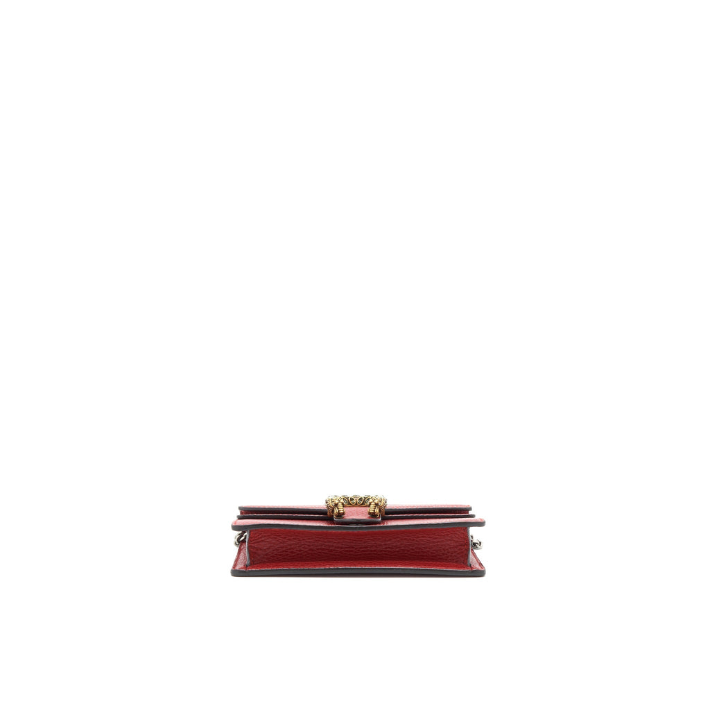GUCCI DIONYSUS SUPER MINI LEATHER BAG RED SHW