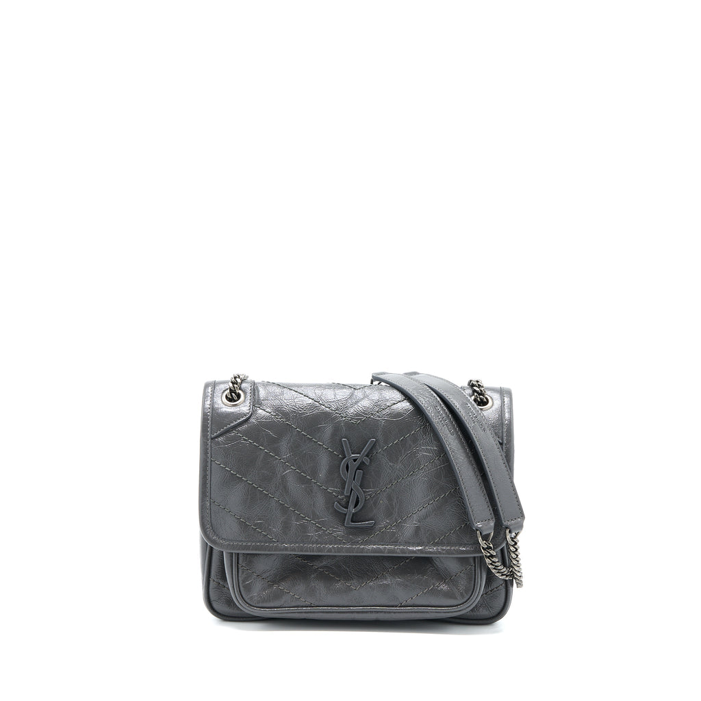 SAINT LAURENT/YSL NIKI BABY DARK GREY WITH GREY HARDWARE
