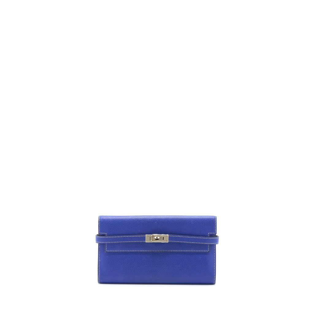HERMES KELLY LONG WALLET EPSOM BLUE SHW