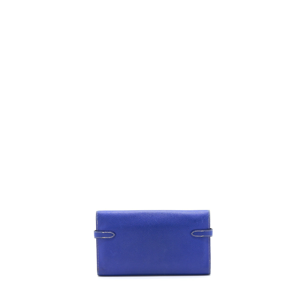 HERMES KELLY LONG WALLET EPSOM BLUE SHW