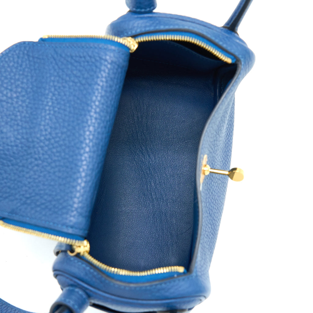 HERMES MINI LINDY CLEMENCE DEEP BLUE GHW