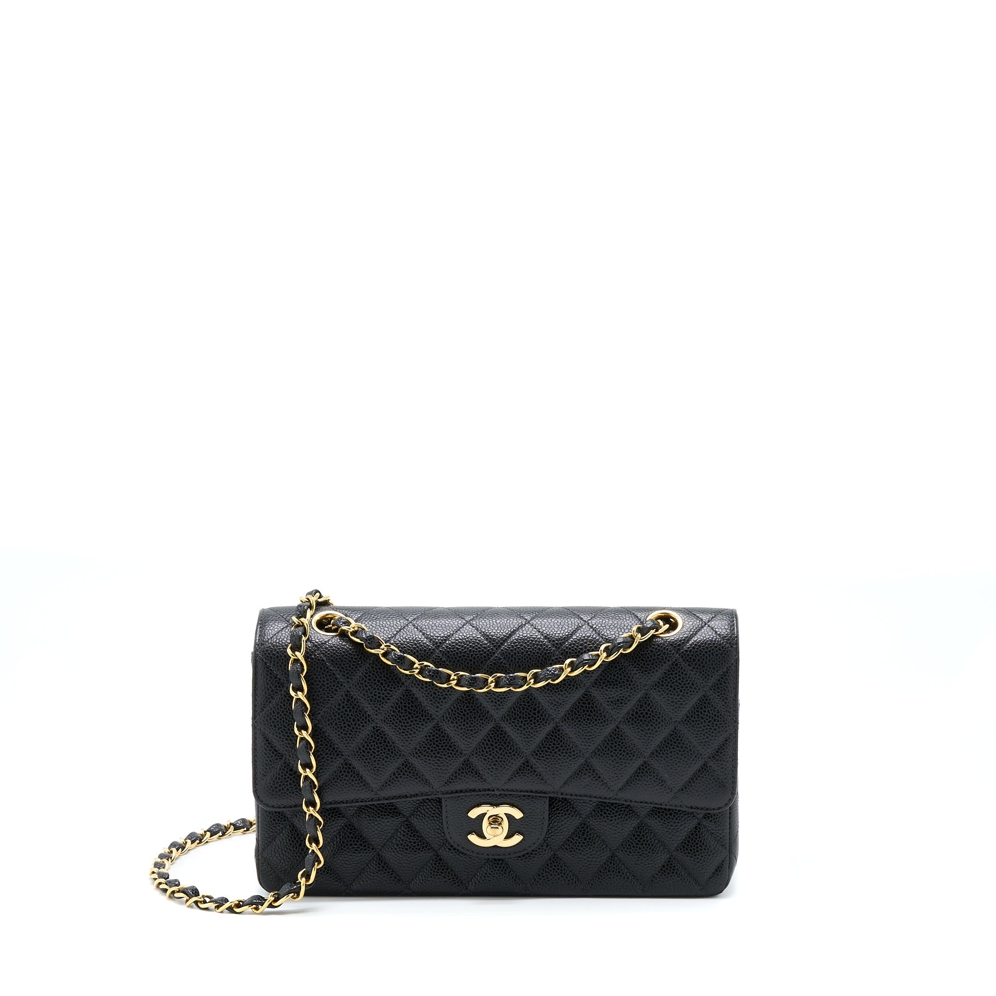 CHANEL CLASSIC DOUBLE FLAP BAG CAVIAR BLACK GHW