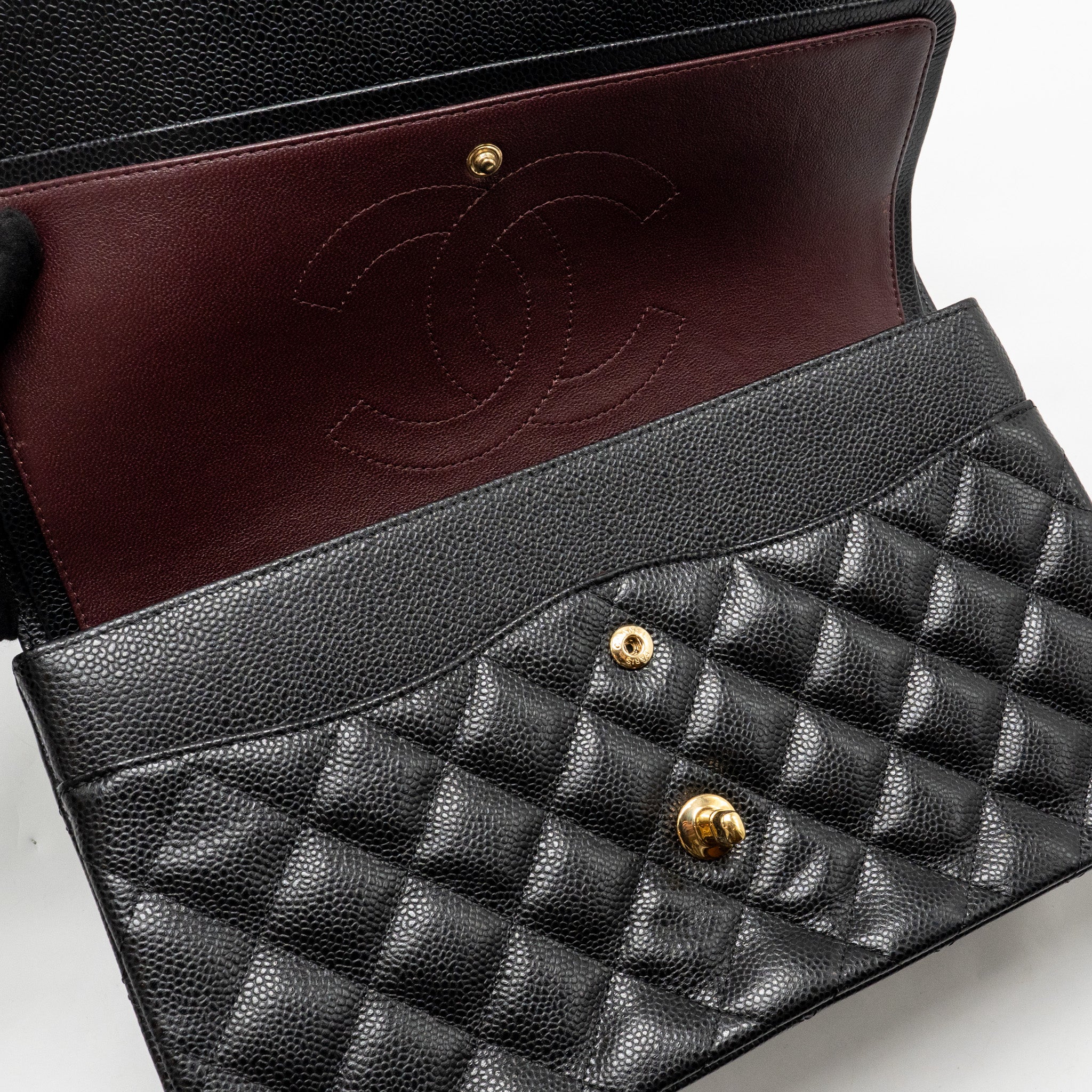 CHANEL JUMBO CLASSIC DOUBLE FLAP BAG CAVIAR BLACK GHW