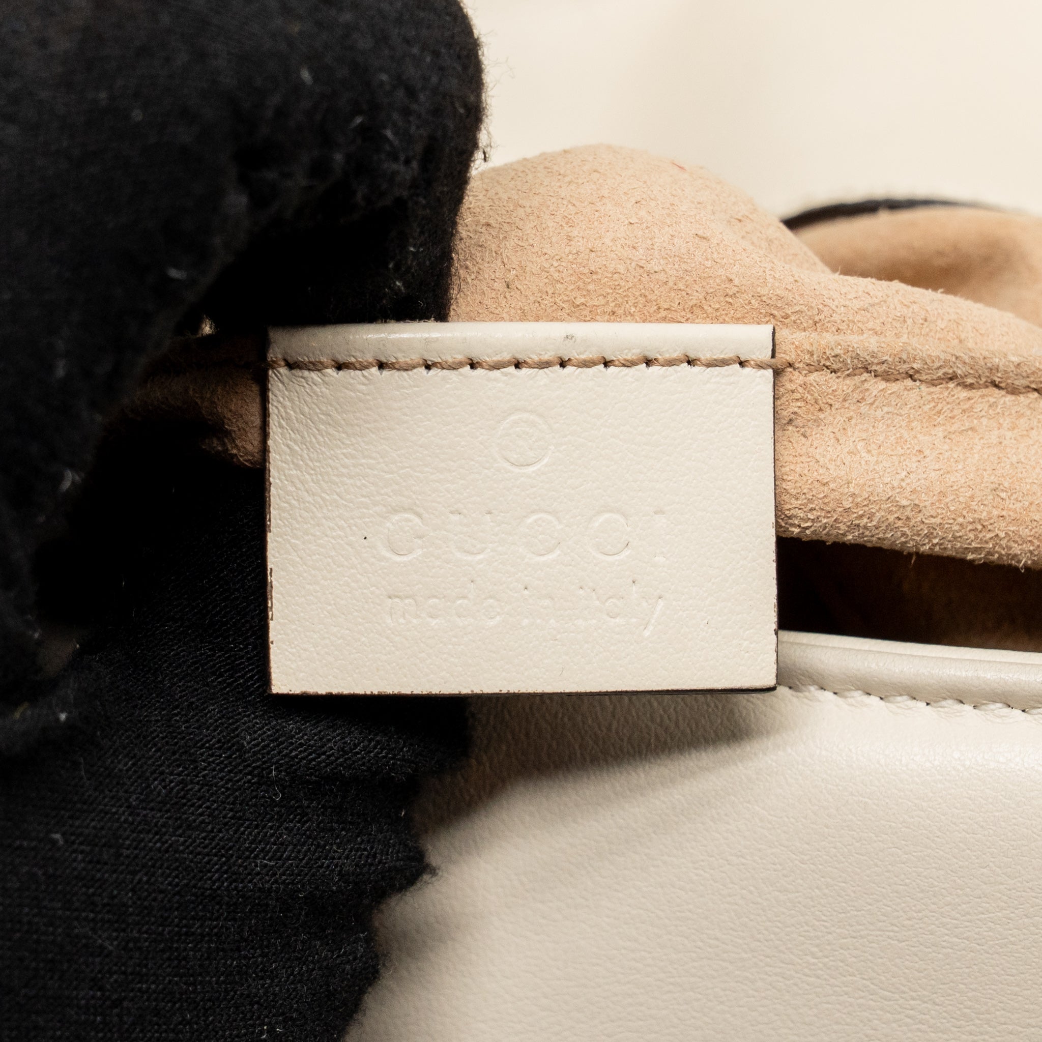 GUCCI MINI MARMONT BAG CALFSKIN WHITE GHW
