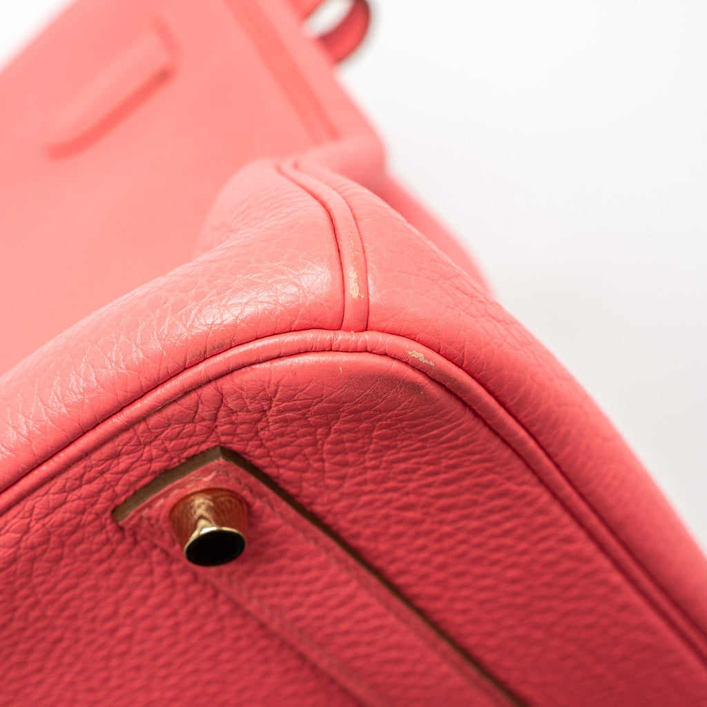 HERMES BIRKIN 35 TOGO ROSE LIPSTICK GHW