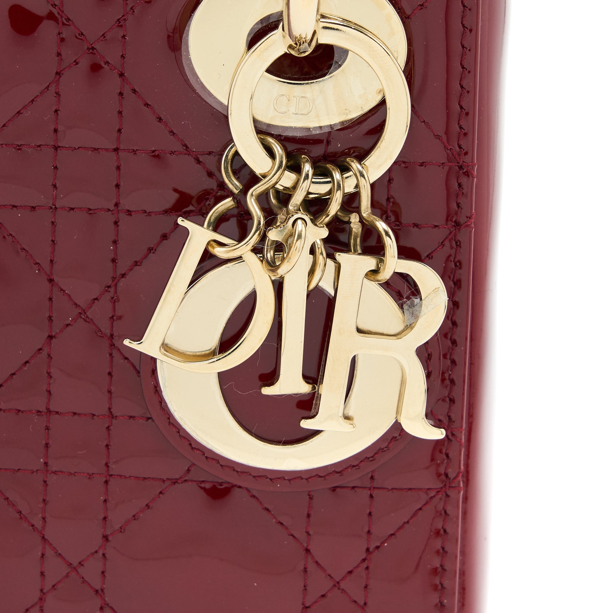 DIOR MINI LADY DIOR PATENT RED LGHW